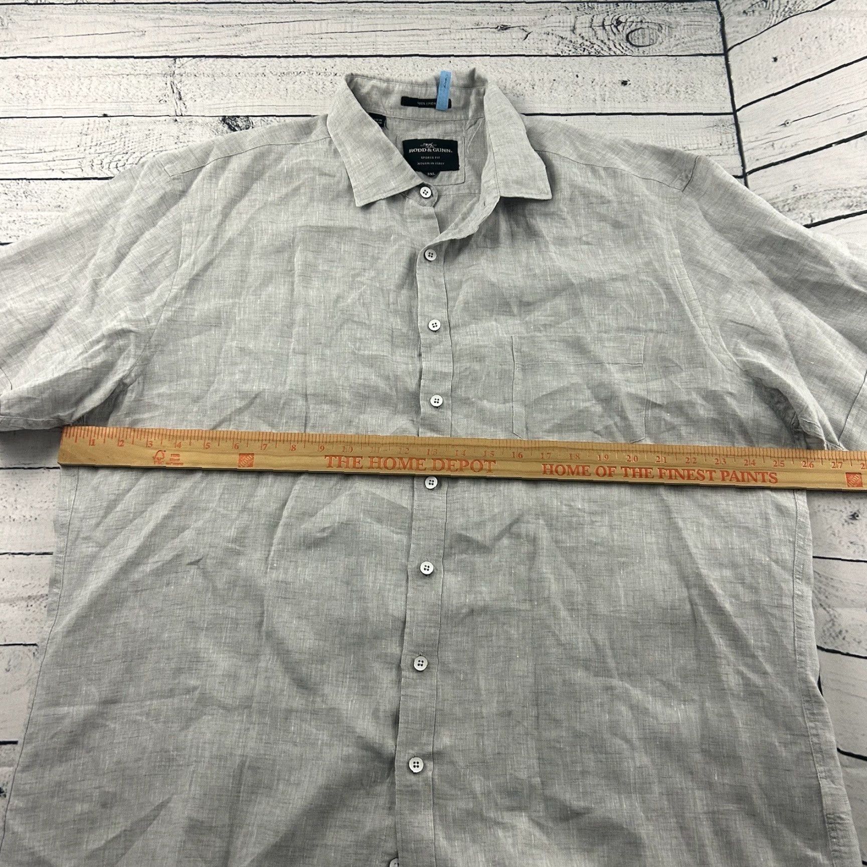 Rodd & Gunn Rodd & Gunn Sports Linen Short Sleeve Button-Up Shirt Men's 3XL Gray Size US XXL / EU 58 / 5 - 4 Thumbnail