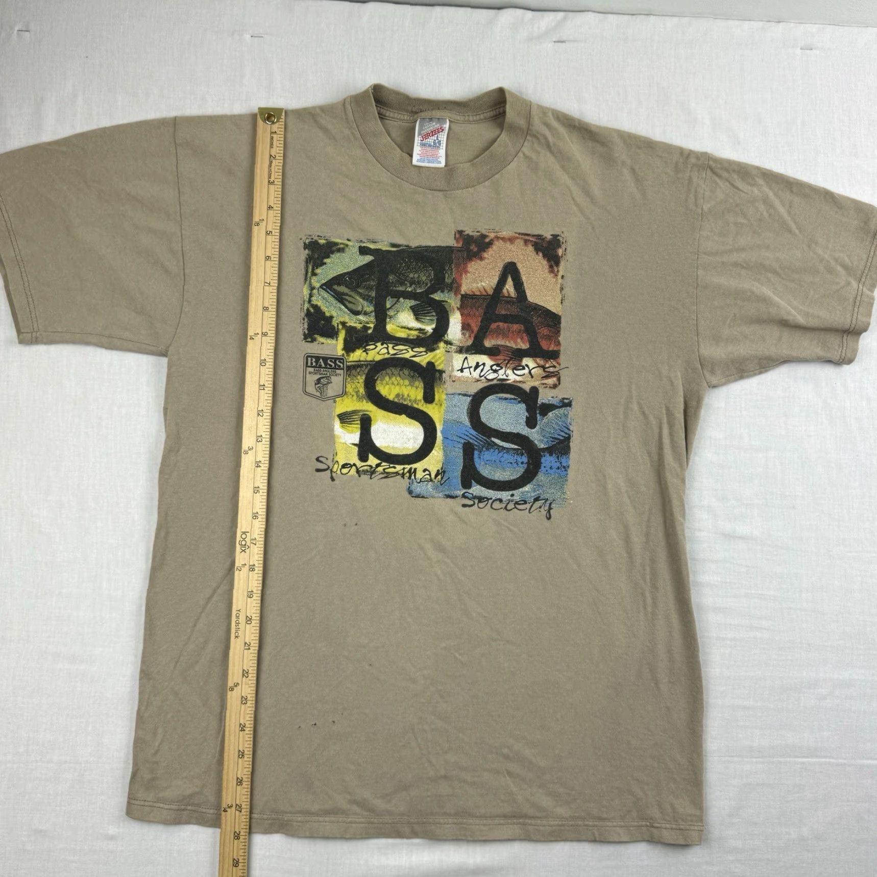 Jerzees VINTAGE Jerzees Bass Anglers Sportsman Society T Shirt Adult Large Brown Fishing Bass Mens Shirt 90s Outdoor Sportsman Size US L / EU 52-54 / 3 - 7 Thumbnail