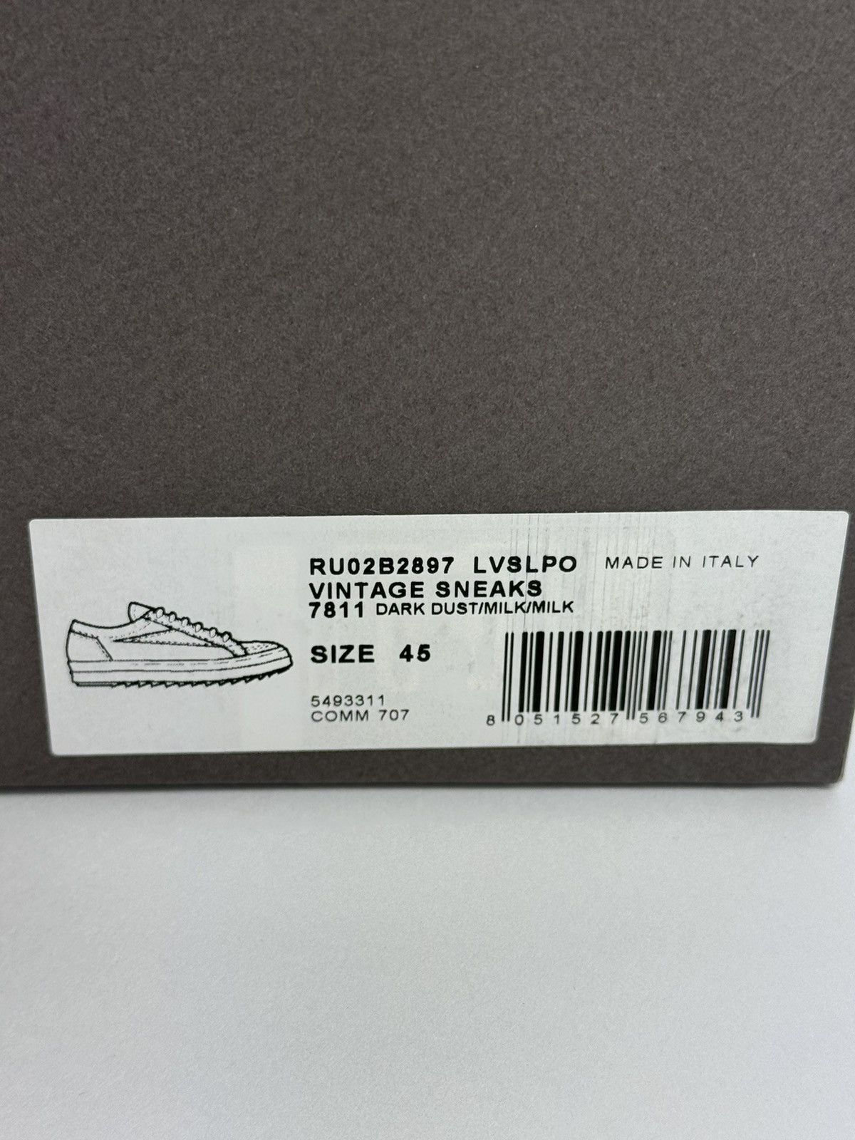 Rick Owens DARK DUST MILK SUEDE VINTAGE SNEAKERS Size US 12 / EU 45 - 11 Thumbnail