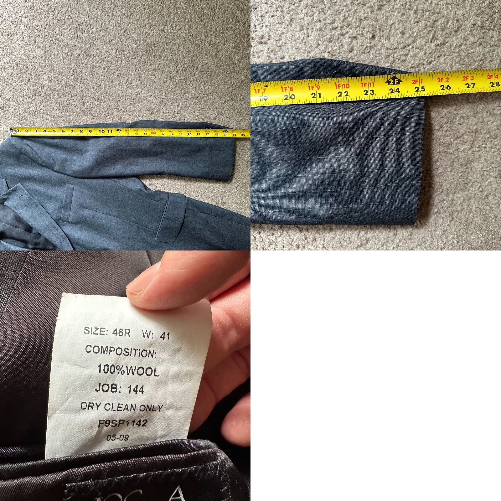 Jos. A. Bank Jos A Bank Blazer Mens 46R Wool 2 Button Solid Grey Jacket Size 46R - 9 Thumbnail