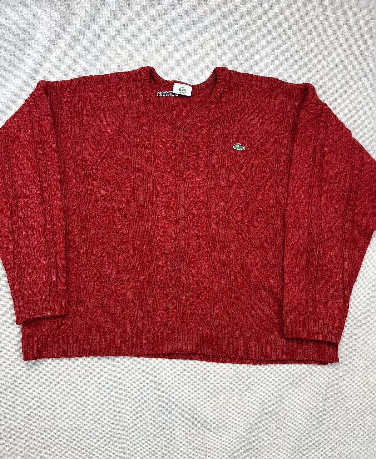 Lacoste × Vintage Baggy Sweater Lacoste vintage braid boxy fit 63x72 cm wool Size US XL / EU 56 / 4 - 3 Thumbnail