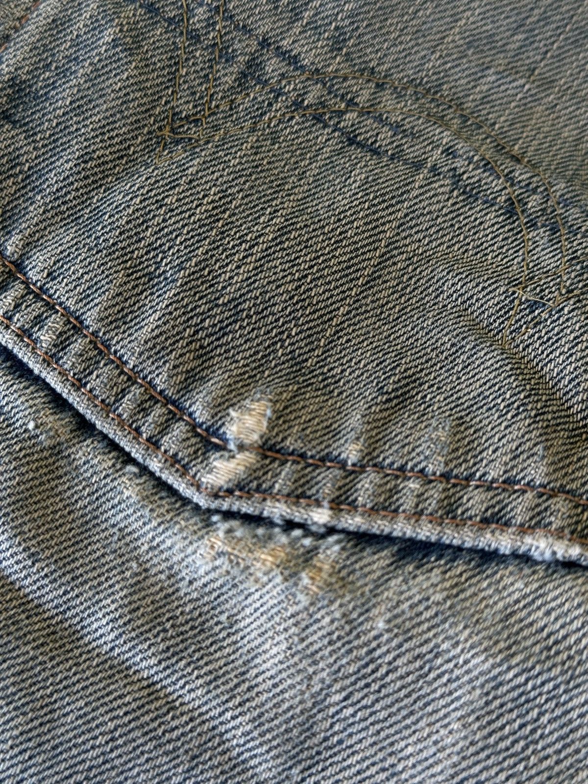 Kapital Trashed Distress Vintage Edwin 505X Selvedge Denim 31x41 Size US 31 - 14 Thumbnail