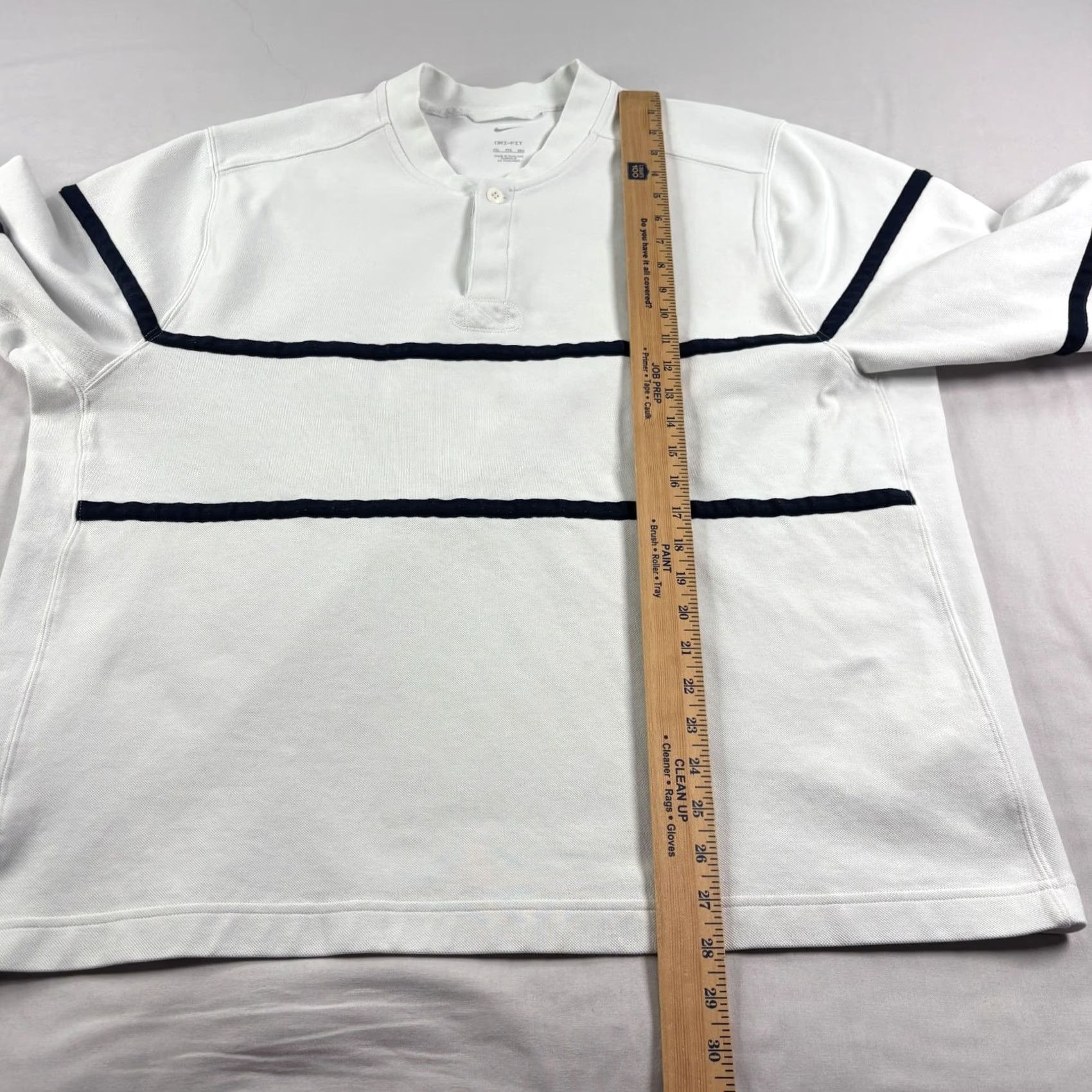 Nike Nike Golf Sweatshirt Mens 2XL White Striped Blade Collar Pullover Dri Fit Size US XXL / EU 58 / 5 - 5 Thumbnail