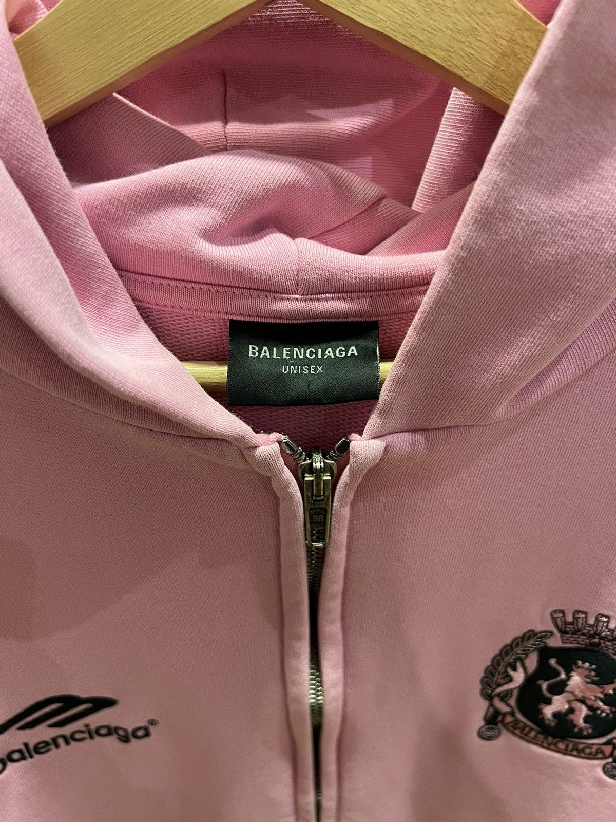 Balenciaga Balenciaga Pink Paris Soccer Zip Up Hoodie Size US XS / EU 42 / 0 - 3 Thumbnail