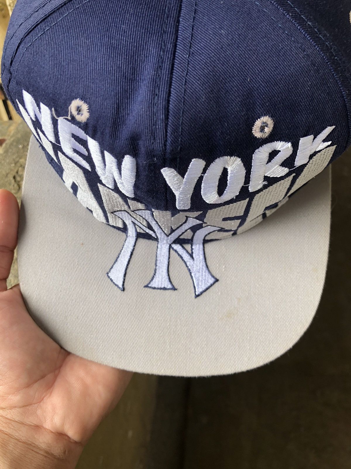 MLB Rare❗️Vintage 90s New York Yankees Big Embroidery Logo Cap Size ONE SIZE - 5 Thumbnail