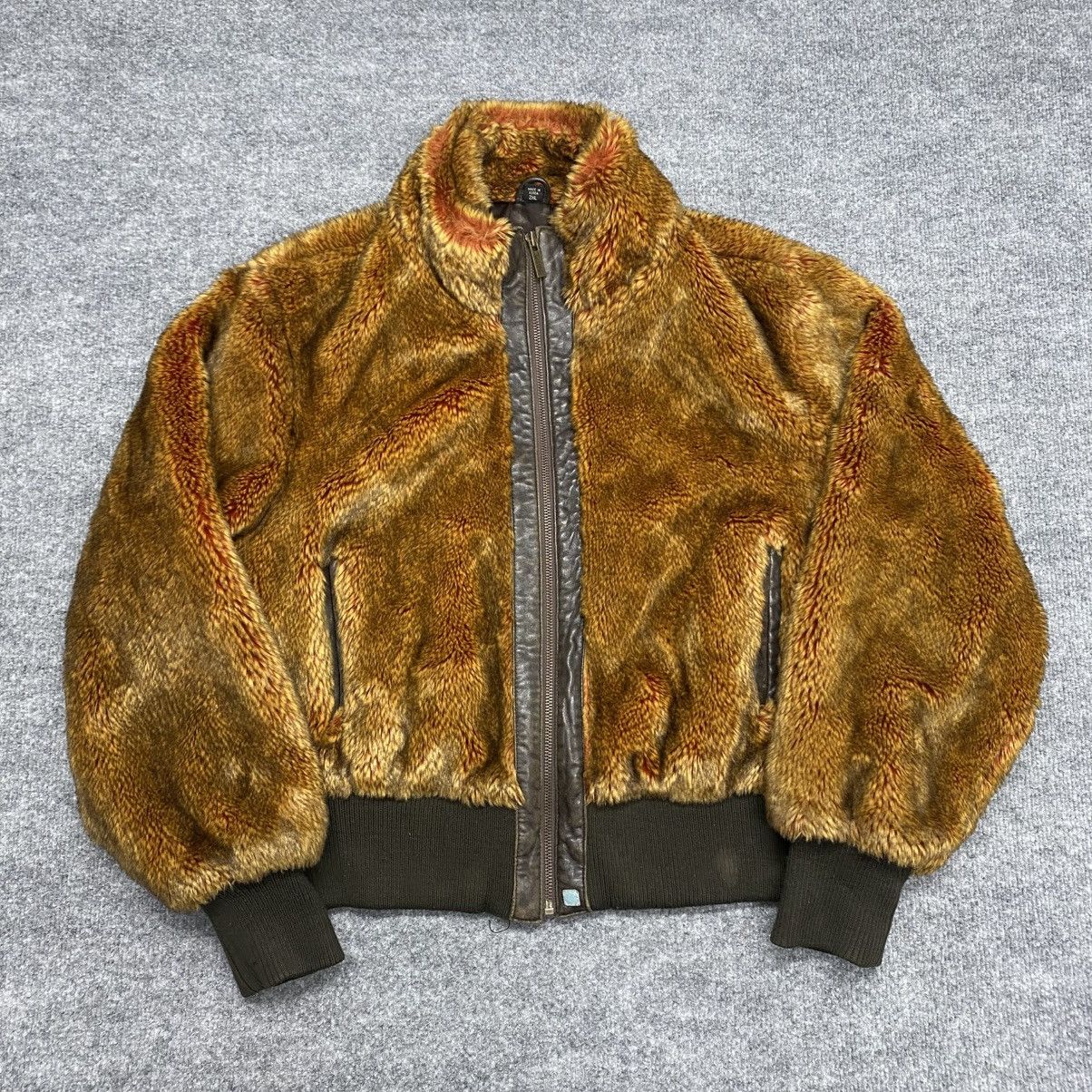 Other Y2K Azzure Leather Brown Faux Fur Coat Size 2XL Size XXL / US 16-18 / IT 52-54 - 2 Thumbnail