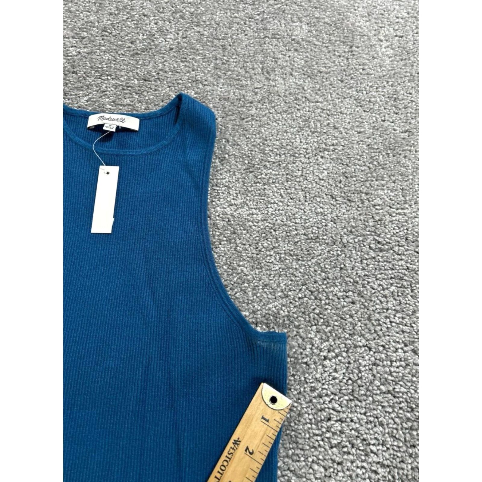 Madewell Madewell Shirt Womens Medium Blue Knit Tank Top Casual Slim Pullover Sleeveless Cotton Knit Size M / US 6-8 / IT 42-44 - 5 Thumbnail