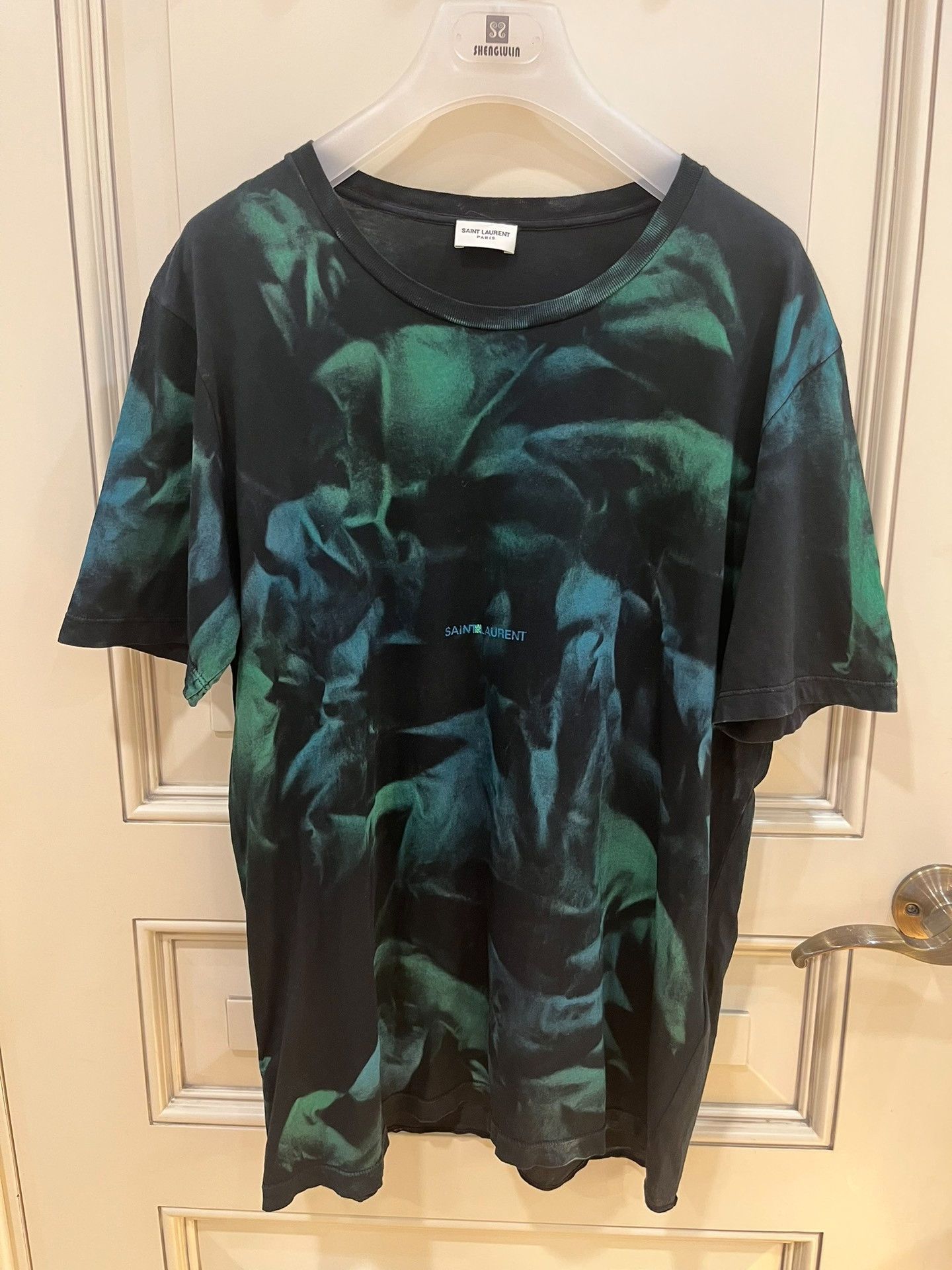 Saint Laurent Paris Saint Laurent Green Dyed T-Shirt Size US M / EU 48-50 / 2 - 1 Thumbnail
