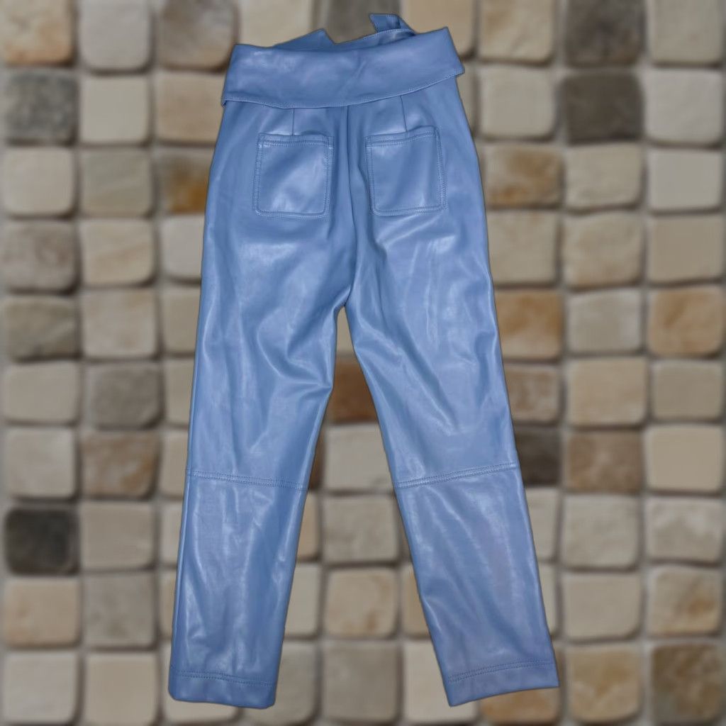 Jonathan Simkhai Jonathan Simkhai Tessa Faux Leather Pants Womens 2 Blue Mid Rise Straight Leg Size 26" / US 2 / IT 38 - 1 Thumbnail