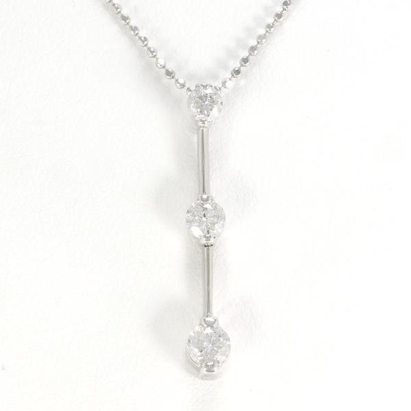 Other Other K18 White Gold Diamond Necklace 40cm Metal Necklace in Great Condition Size ONE SIZE - 1 Thumbnail