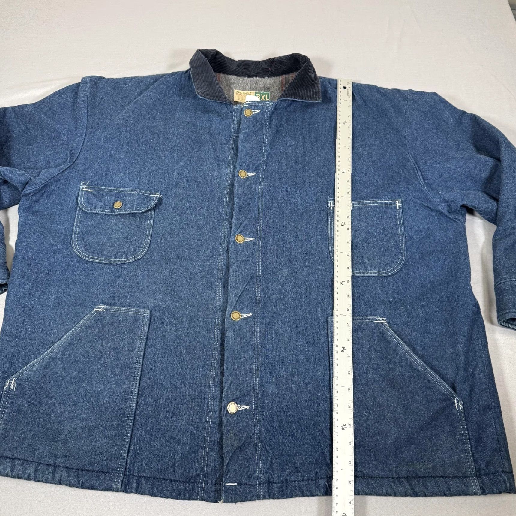 Denime VINTAGE WearGuard Jacket Mens 3XL Denim Blue Blanket-Lined Work Parka Jacket Size US 39 - 7 Thumbnail