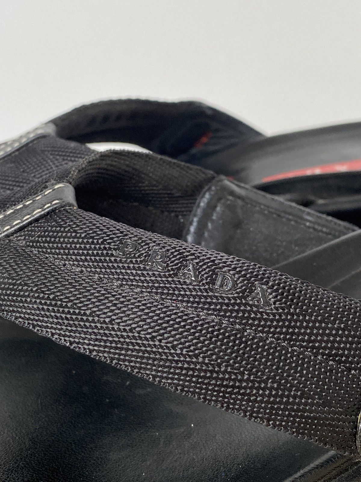 Prada × Vintage Prada Vintage Thongs Flip Flops Slides on platform Wedges Size US 7.5 / IT 37.5 - 4 Thumbnail