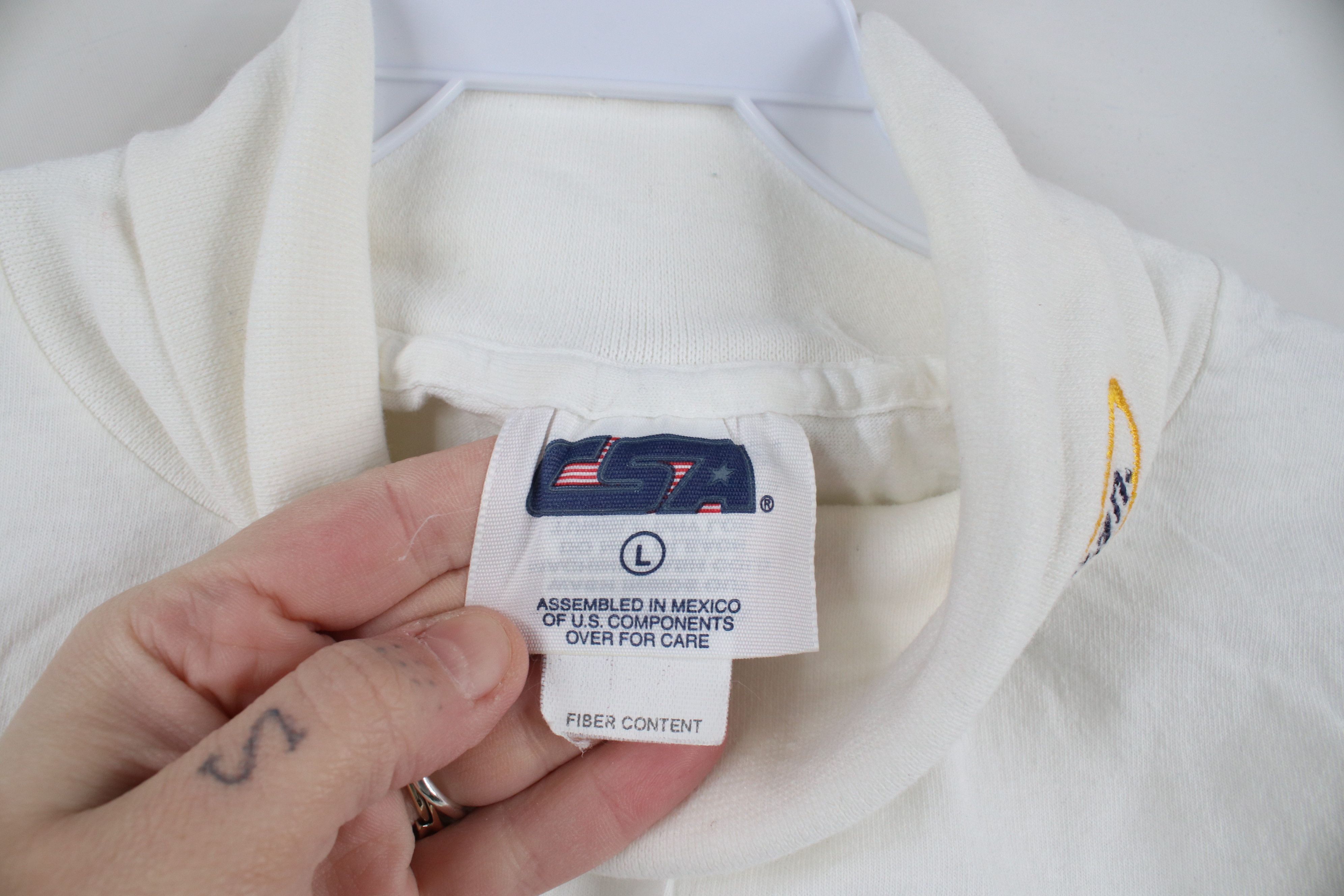 Vintage Vintage 90s University of Michigan Turtleneck T-Shirt White Size US L / EU 52-54 / 3 - 5 Thumbnail