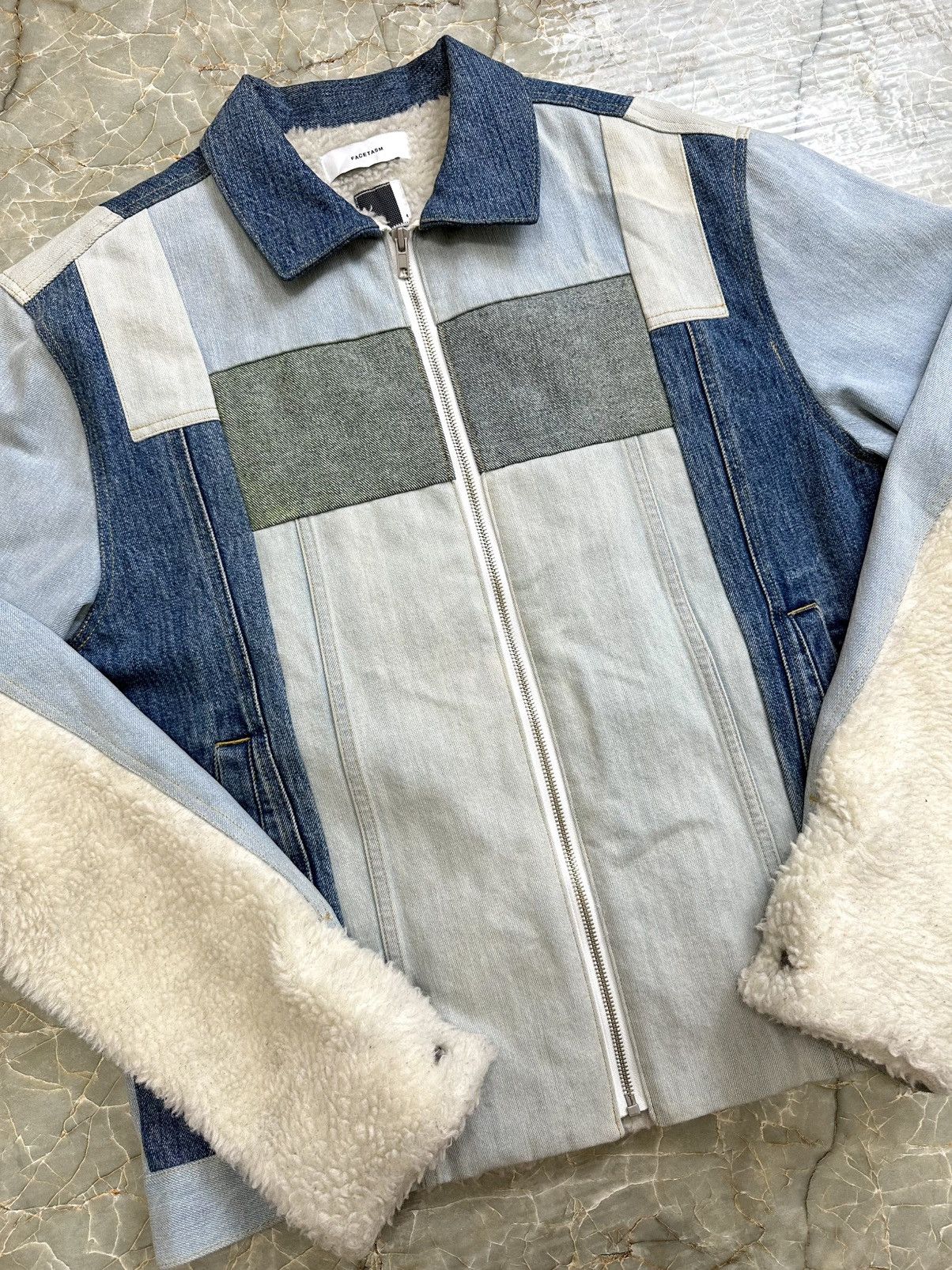 Facetasm Paneled Sherling Denim Jacket Size US XL / EU 56 / 4 - 1 Thumbnail
