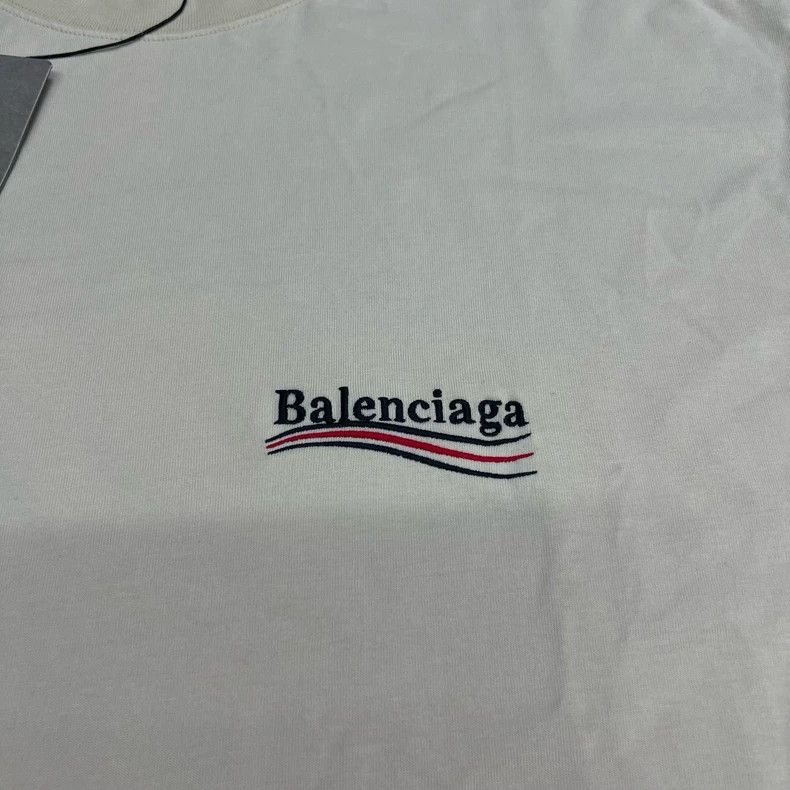Balenciaga Balenciaga Beige Cola Wave Embroidered Short Sleeve Size US M / EU 48-50 / 2 - 3 Thumbnail