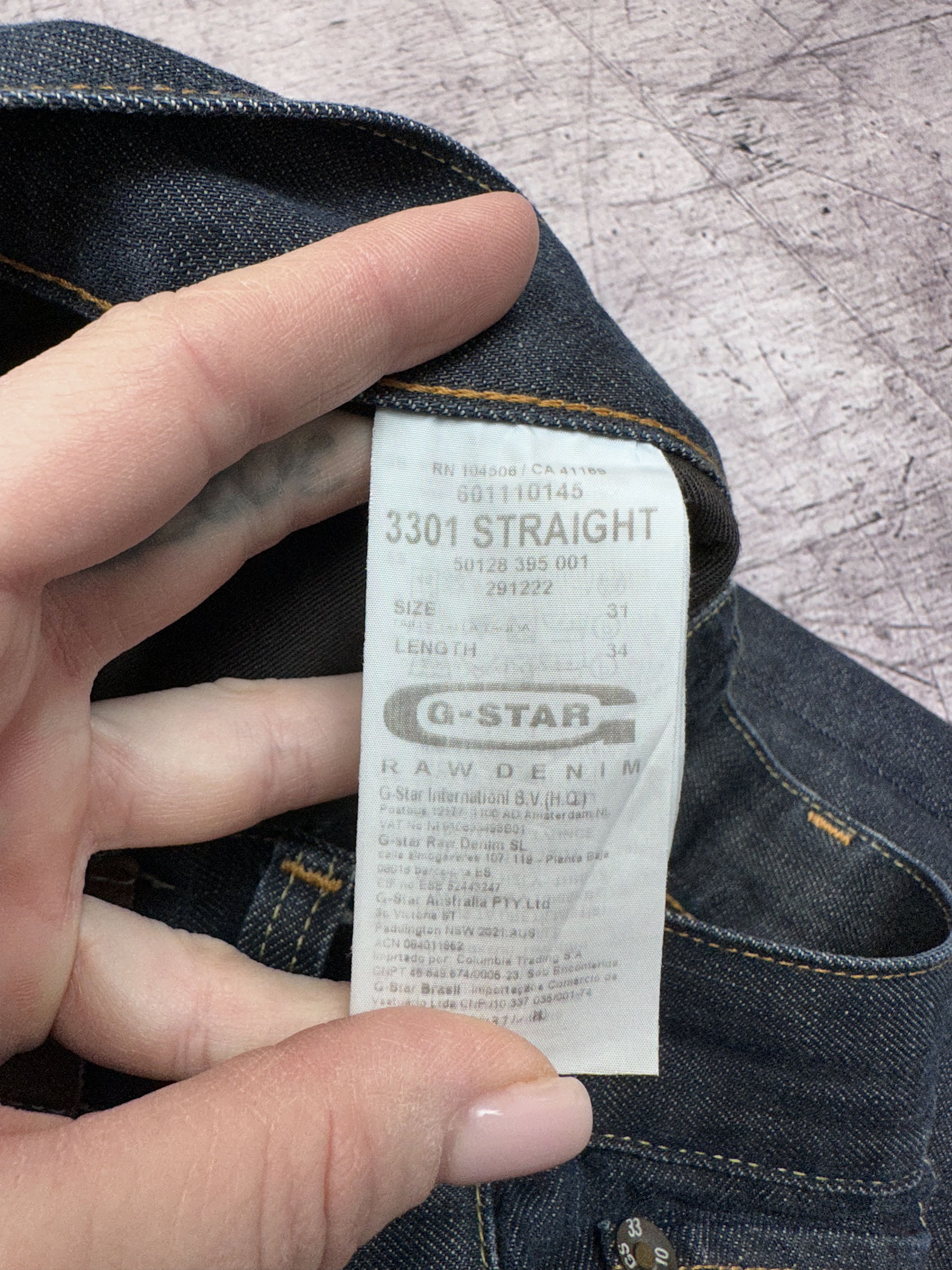 G-Star G Star Raw 3301 Straight Mens Denim Pants Jeans Size US 31 - 7 Thumbnail