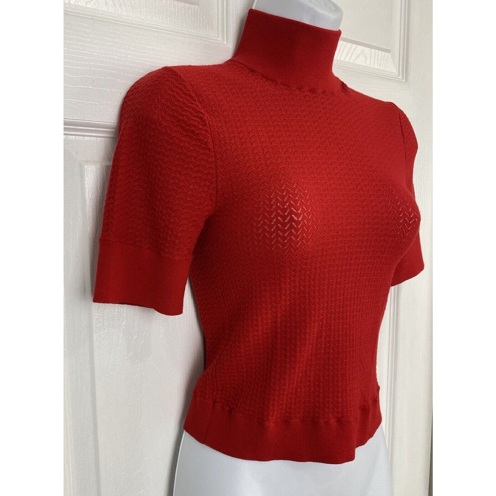 Alice + Olivia Alice + Olivia Lanie Knit High Neck Quarter Sleeve m Size M / US 6-8 / IT 42-44 - 3 Thumbnail