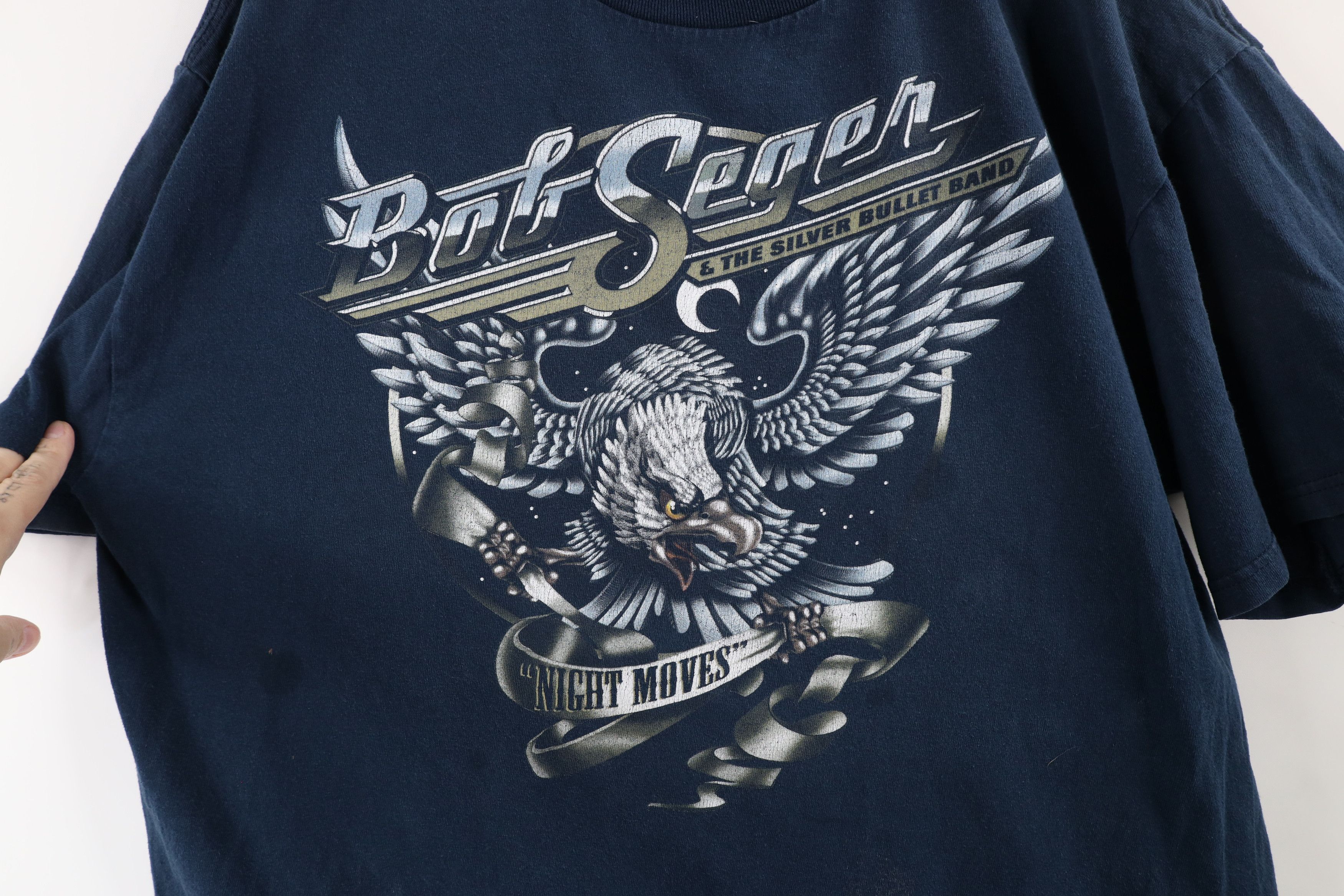 Vintage Vintage Y2K Seger And The Silver Bullet Band T-Shirt Blue Size US XL / EU 56 / 4 - 4 Thumbnail
