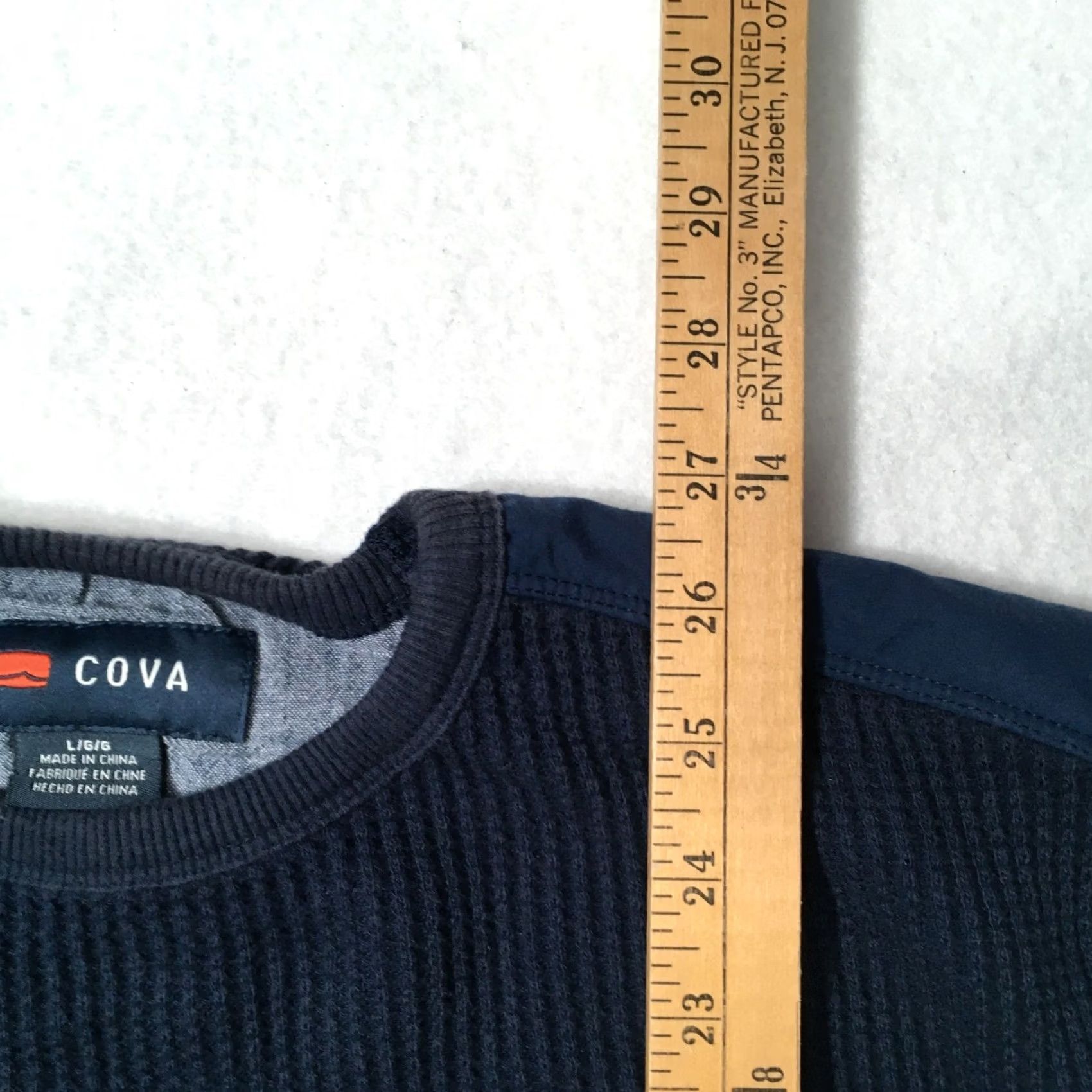 Vintage COVA Shirt LARGE Blue Thermal Waffle Long Sleeve Tee Mens Size US L / EU 52-54 / 3 - 6 Thumbnail