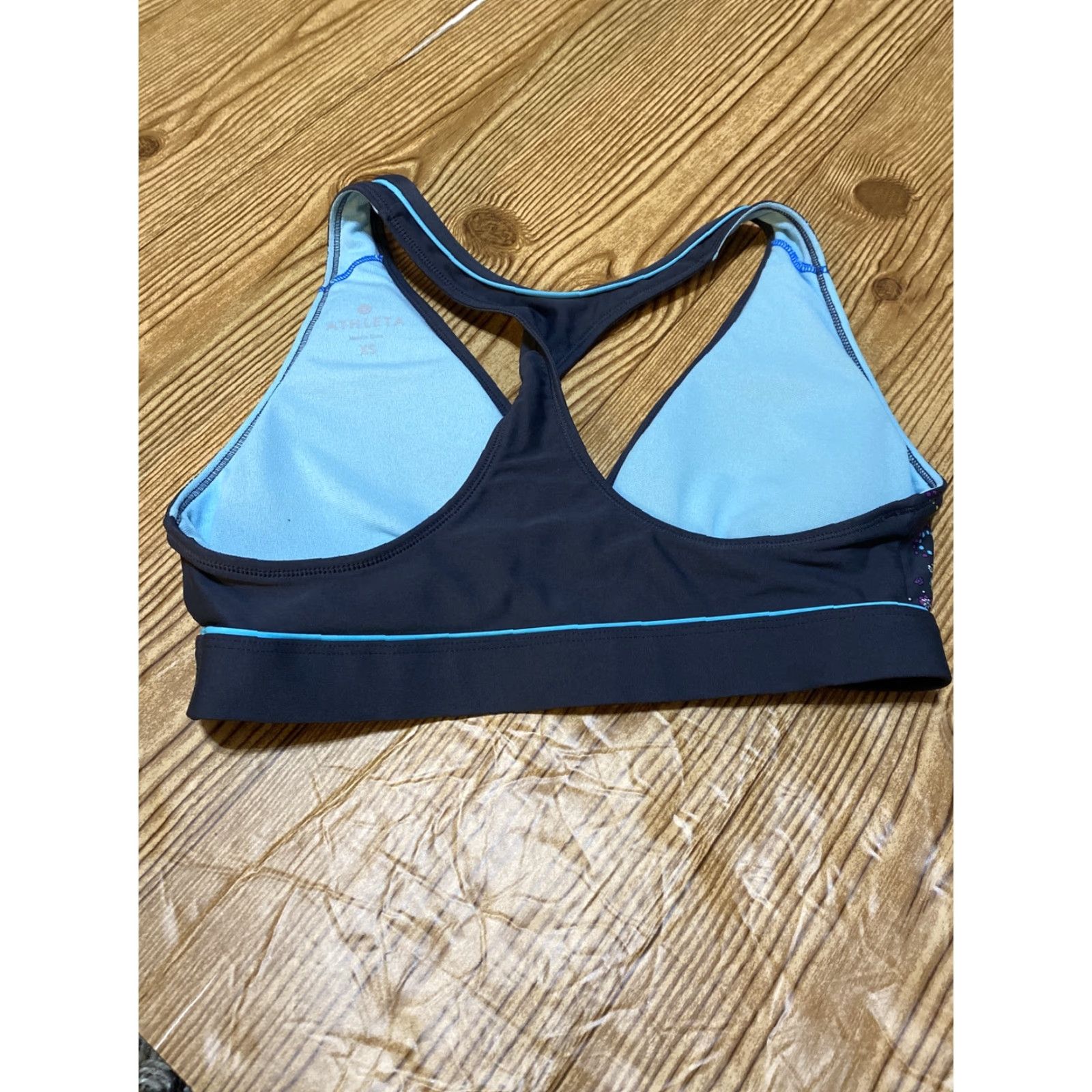 Athleta Athleta Sports Bra XS Racerback Teal Purple Gray Paisley Women XS Racerback Size ONE SIZE - 2 Thumbnail