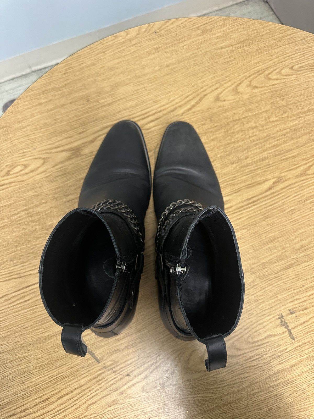 Oro Los Angeles Black Boots with harness/chains (Oro Los Angeles) Size US 14 / EU 47 - 6 Thumbnail