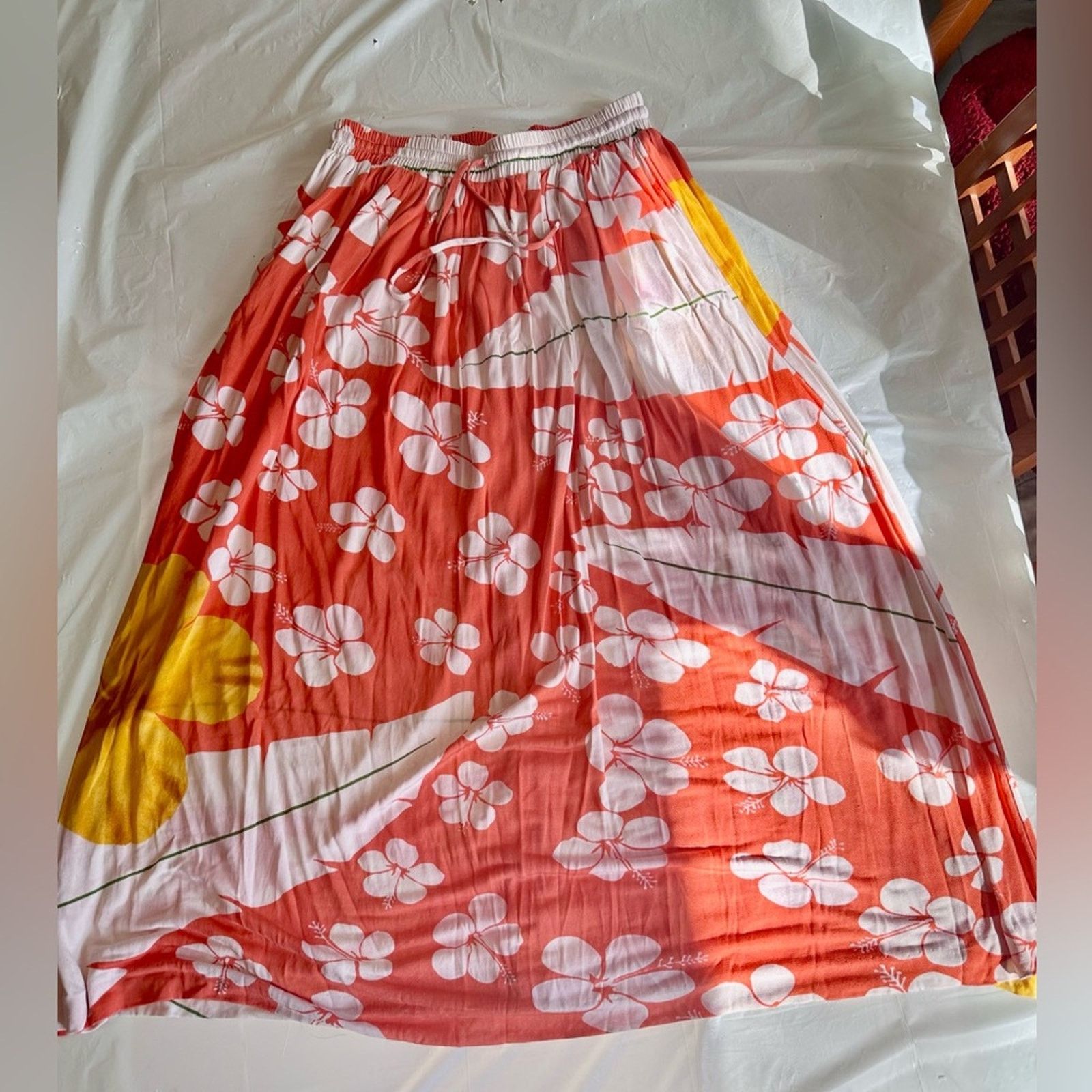 & Other Stories Nieves Lavi Orange Floral Skirt L Size 32" / US 10 / IT 46 - 1 Thumbnail