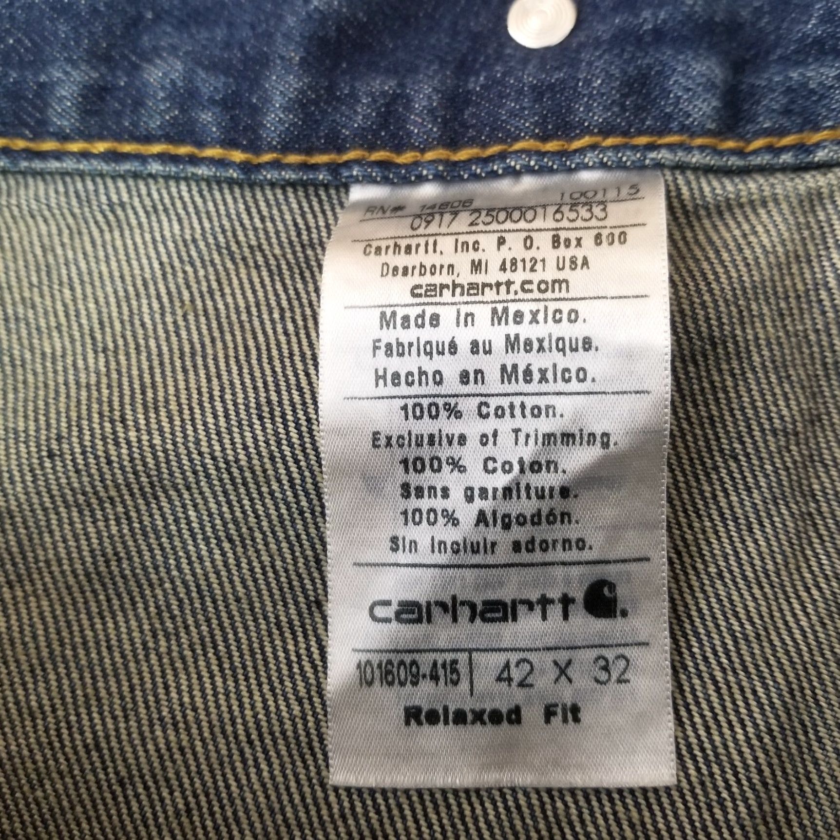 Carhartt VINTAGE Carhartt Men's Logger Jeans 101609-415 42x32 Relaxed Fit Denim Blue 5-Pocket Jeans Mens Size US 42 / EU 58 - 5 Thumbnail
