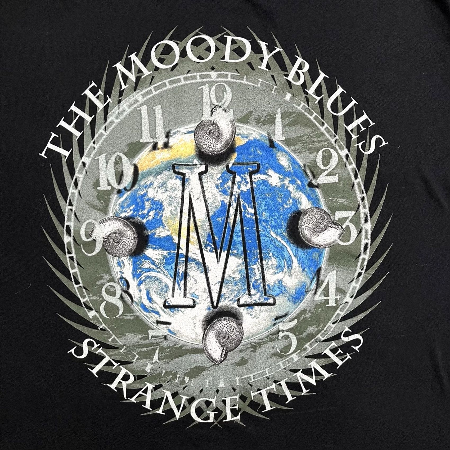Vintage Giant The Moody Blues Strange Times Shirt Mens L Graphic Rock Band Tour 90s VTG Black Cotton Short Sleeve Crew Neck Logo 90s Mens Size US L / EU 52-54 / 3 - 7 Thumbnail