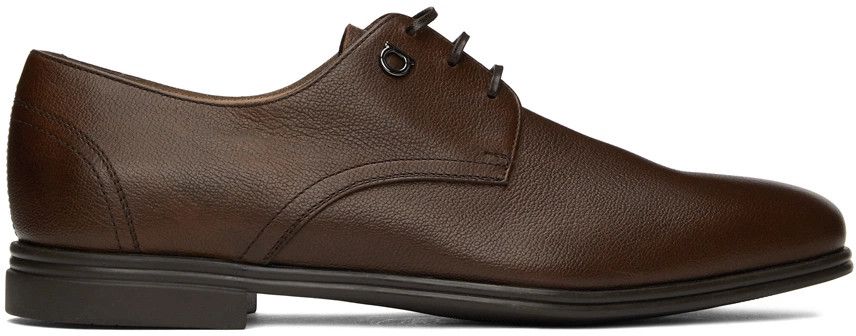 Salvatore Ferragamo o1s1rm0724 Spencer Derby Shoes in Brown Size US 11.5 / EU 44-45 - 2 Thumbnail