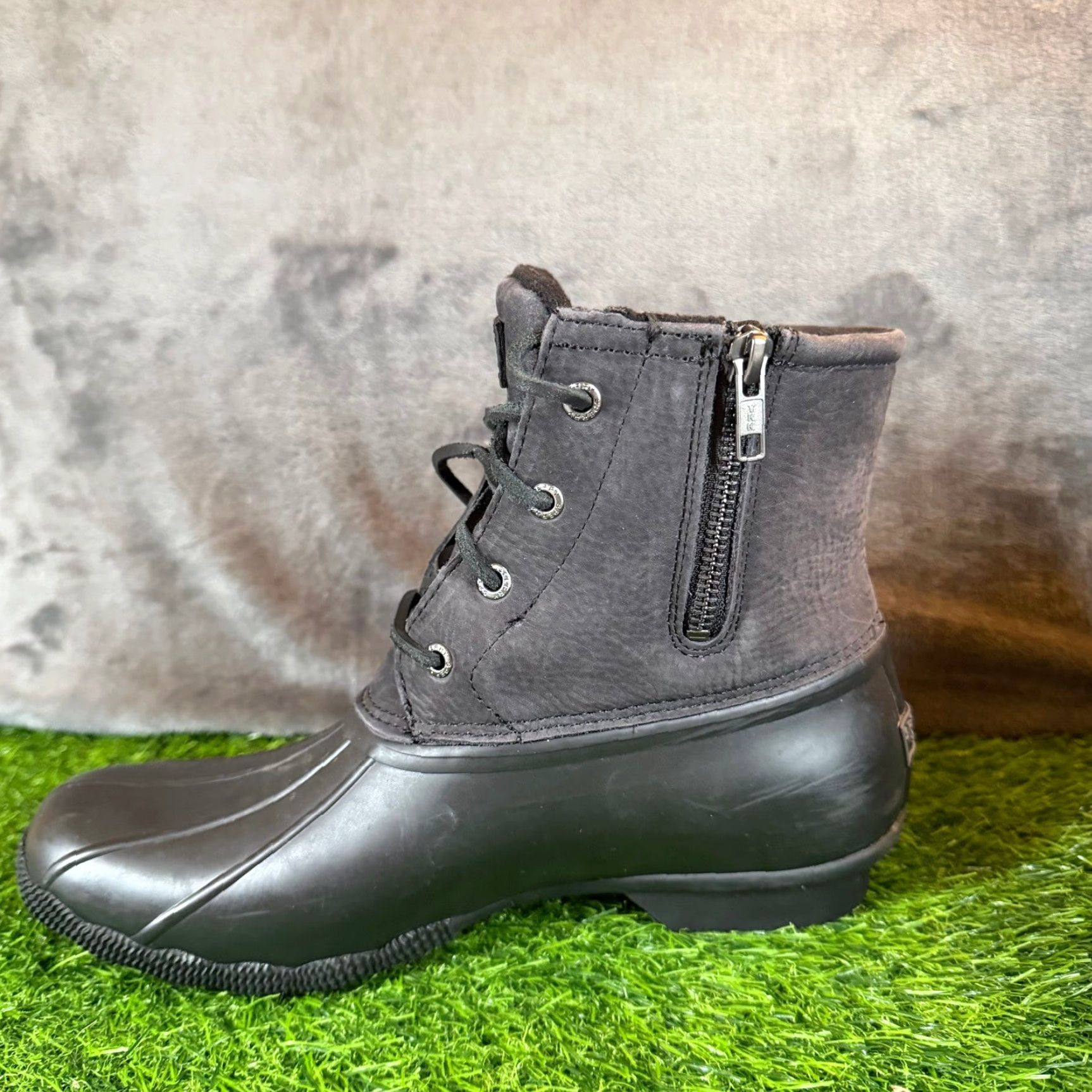 Sperry Sperry Saltwater Black Grey Leather Rubber Duck Boots STS88108 Womens Size 10 Size US 11 / IT 41 - 5 Thumbnail
