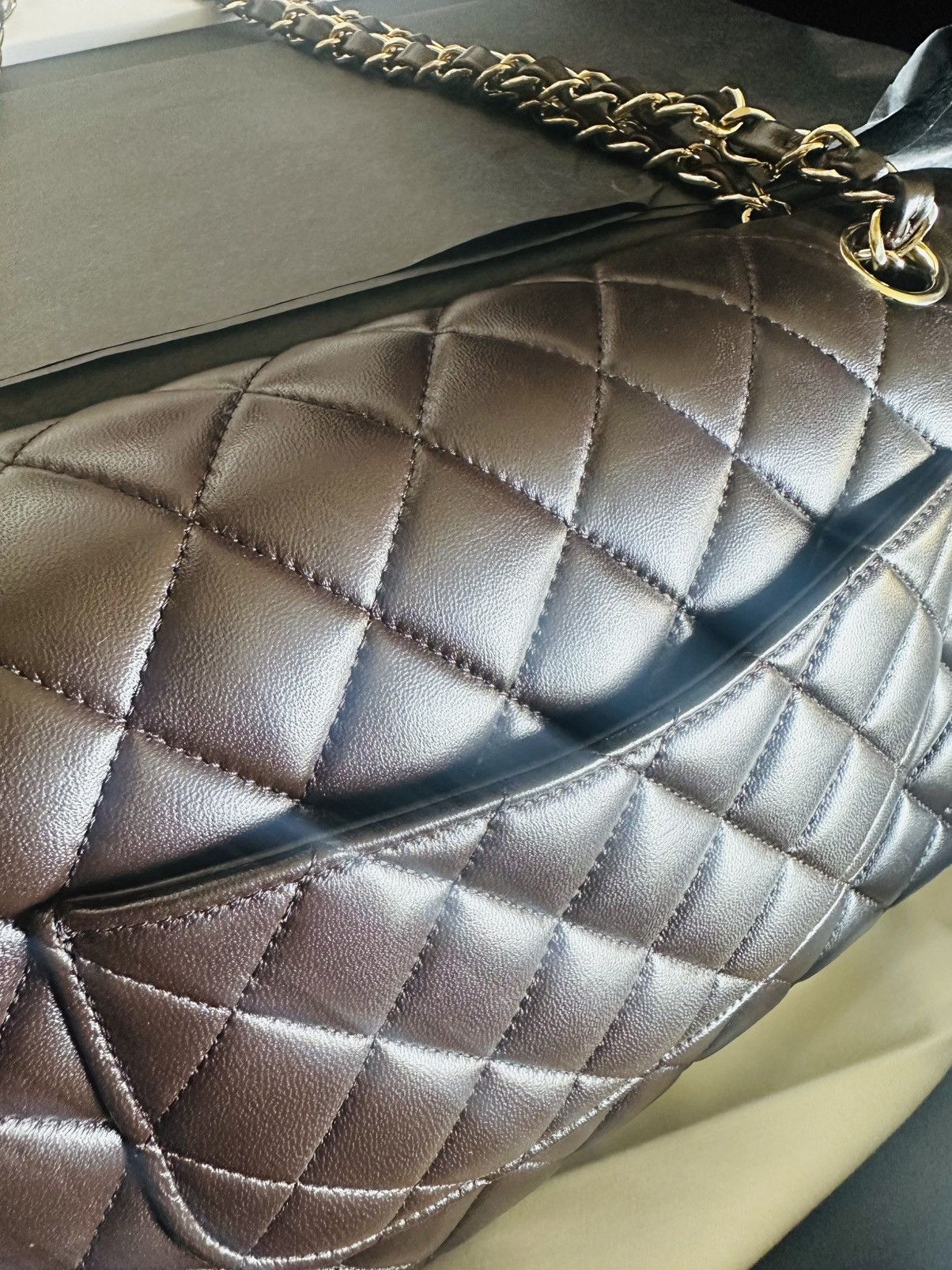 Chanel Chanel Double Flap Diamond Quilted Medium Dark Brown Size ONE SIZE - 3 Thumbnail