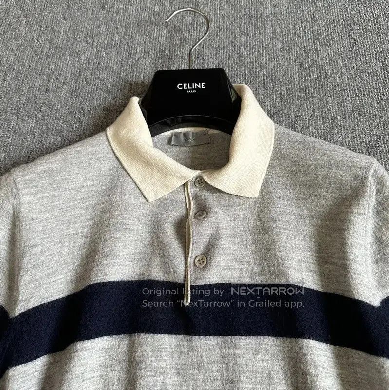 Dior Dior Gray Wool Short-Sleeve Polo Shirt . Size US L / EU 52-54 / 3 - 2 Thumbnail