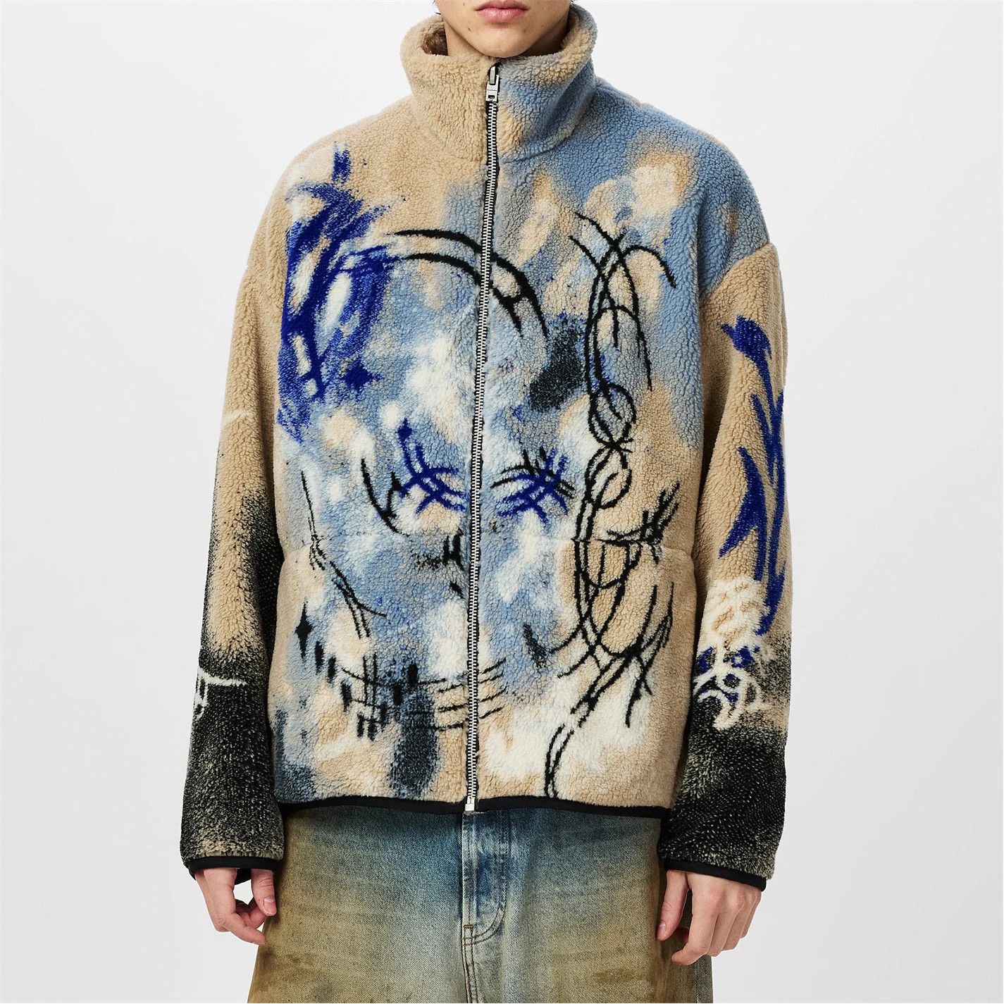 Acne Studios o1g2r1mq0825 Teddy Jacquard Jacket in Multicolor Size US S / EU 44-46 / 1 - 3 Thumbnail