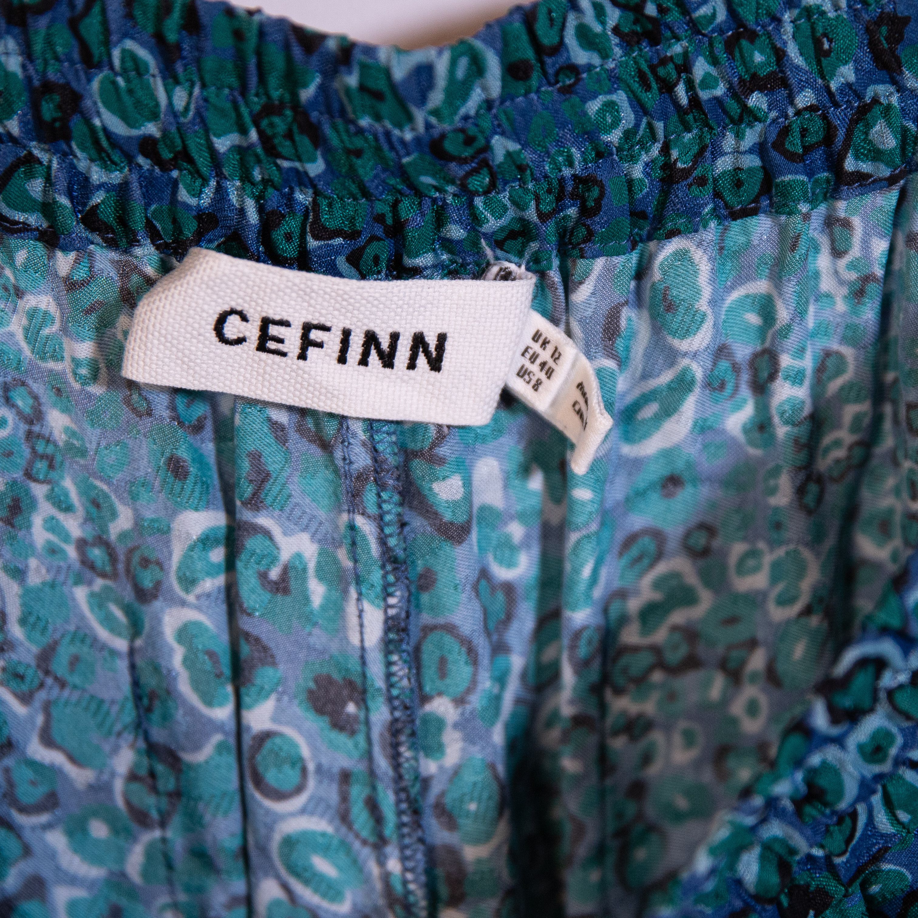 Other Cefinn Silk Chiffon Blue Green Print Pattern Size 30" / US 8 / IT 44 - 2 Thumbnail