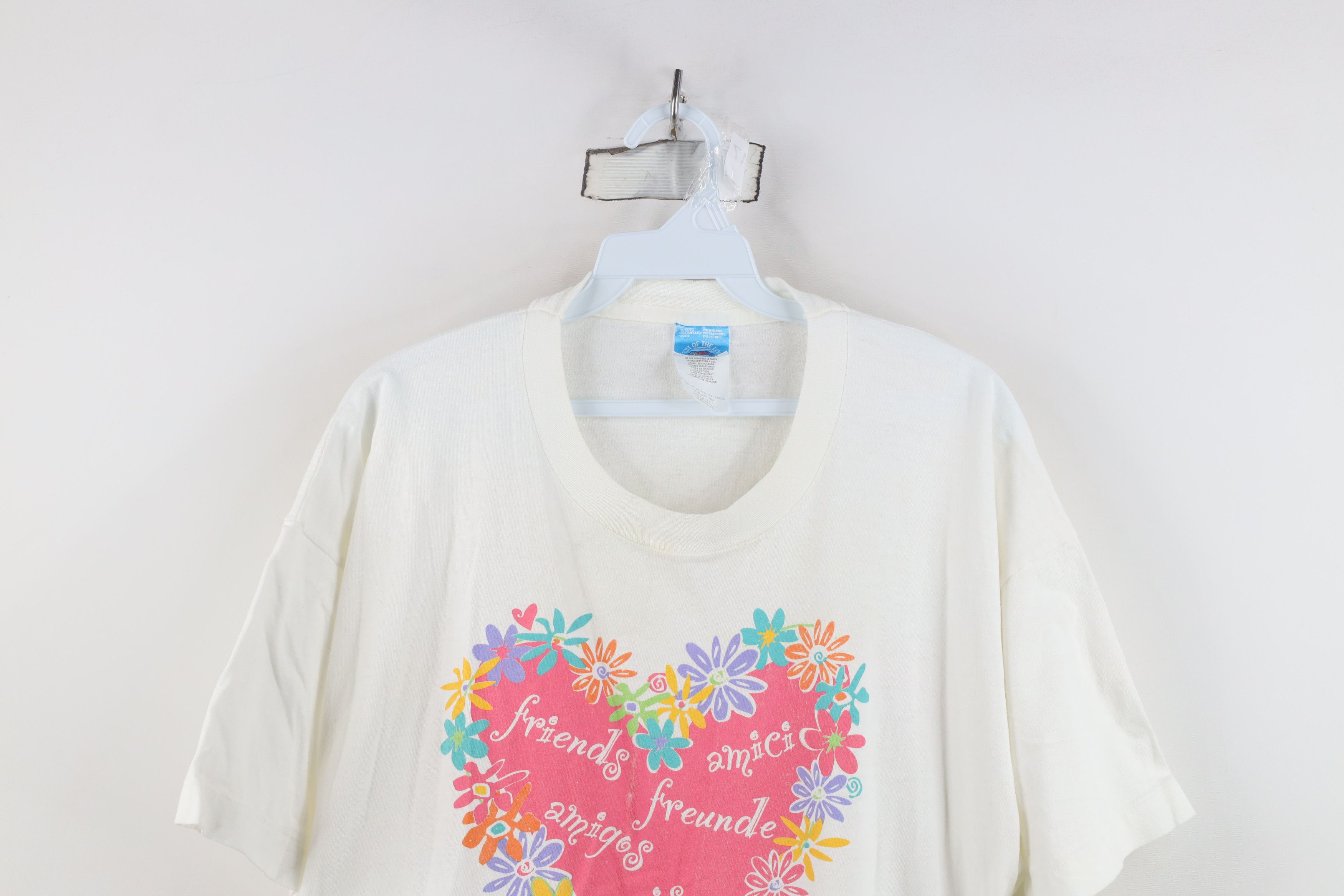Vintage Vintage 90s Streetwear Heart Flower Friends T-Shirt USA Size XL / US 12-14 / IT 48-50 - 2 Thumbnail