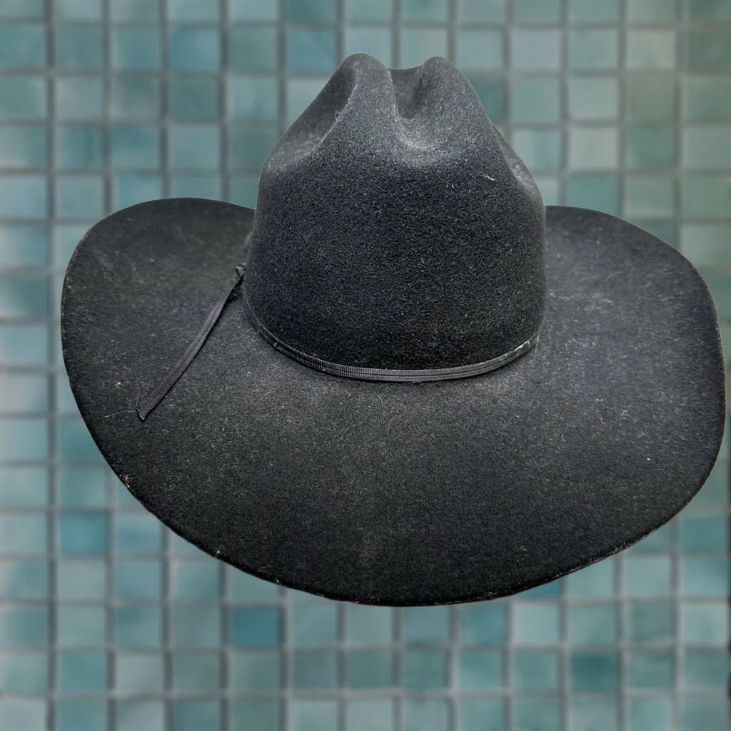 FELT Justin by Milano Cowboy Hat Black Felt Crease Wide Brim OSFM Mens Size ONE SIZE - 1 Thumbnail