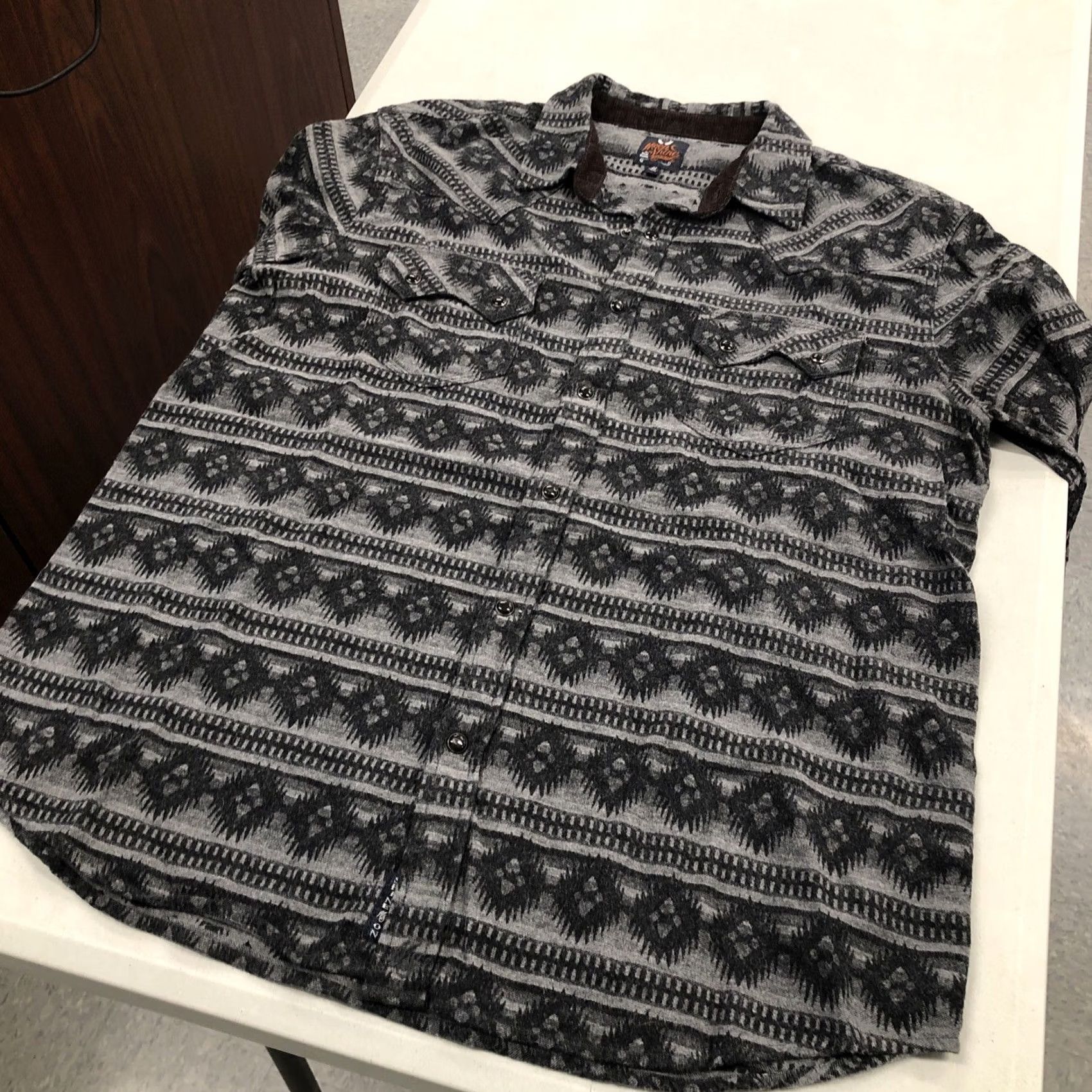 Vintage Moon Shine Spirit Shirt Mens M Black Gray Pearl Snap LS Aztec Paisley Western Rare Size US M / EU 48-50 / 2 - 7 Thumbnail