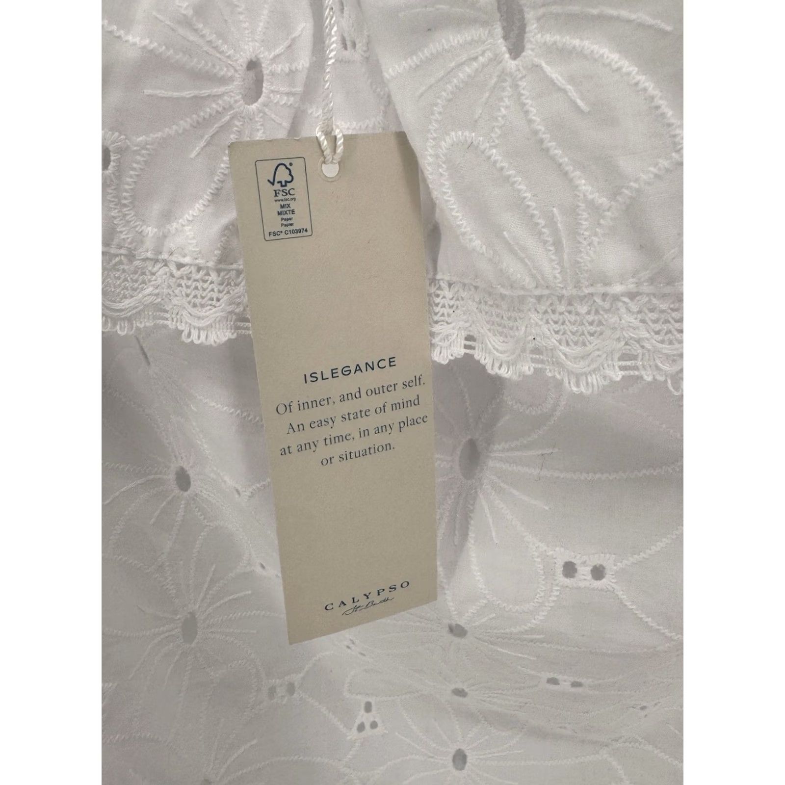 Vintage Calypso St Barth White Cotton Eyelet Flutter Sleeve Top Boho Ruffle Layered M Women Size M / US 6-8 / IT 42-44 - 2 Thumbnail