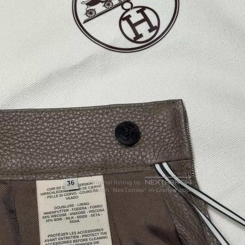 Hermes Hermes Elephant Gray Deer Skin Short Pants Size 24" / US 00 / IT 34 - 6 Thumbnail
