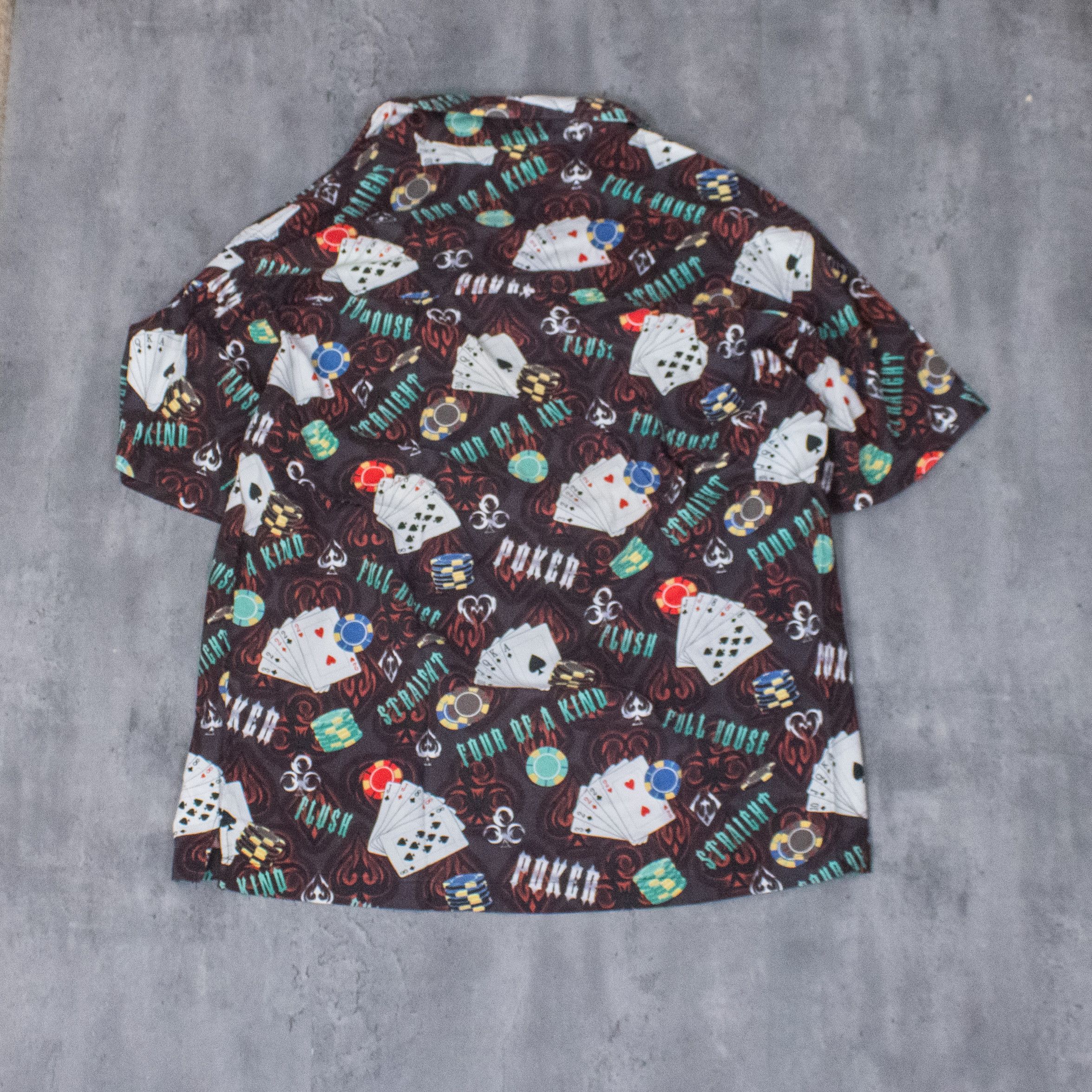 Vintage Y2K 2000s Poker AOP Hawaiian Camp Collar Rayon Shirt Size US L / EU 52-54 / 3 - 7 Thumbnail