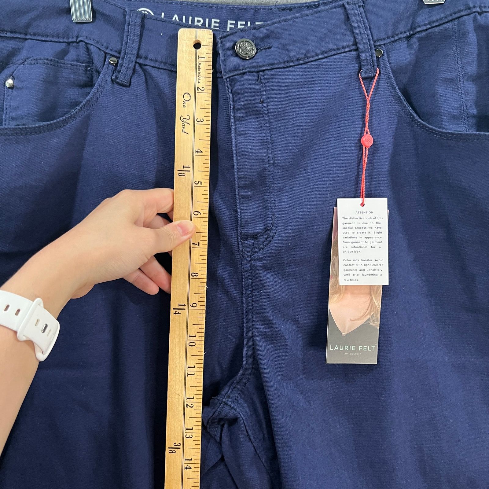 Other Laurie Felt Petite Daisy Floral Embroidered Ankle Jeans Navy Size 36" / US 14 / IT 50 - 9 Thumbnail