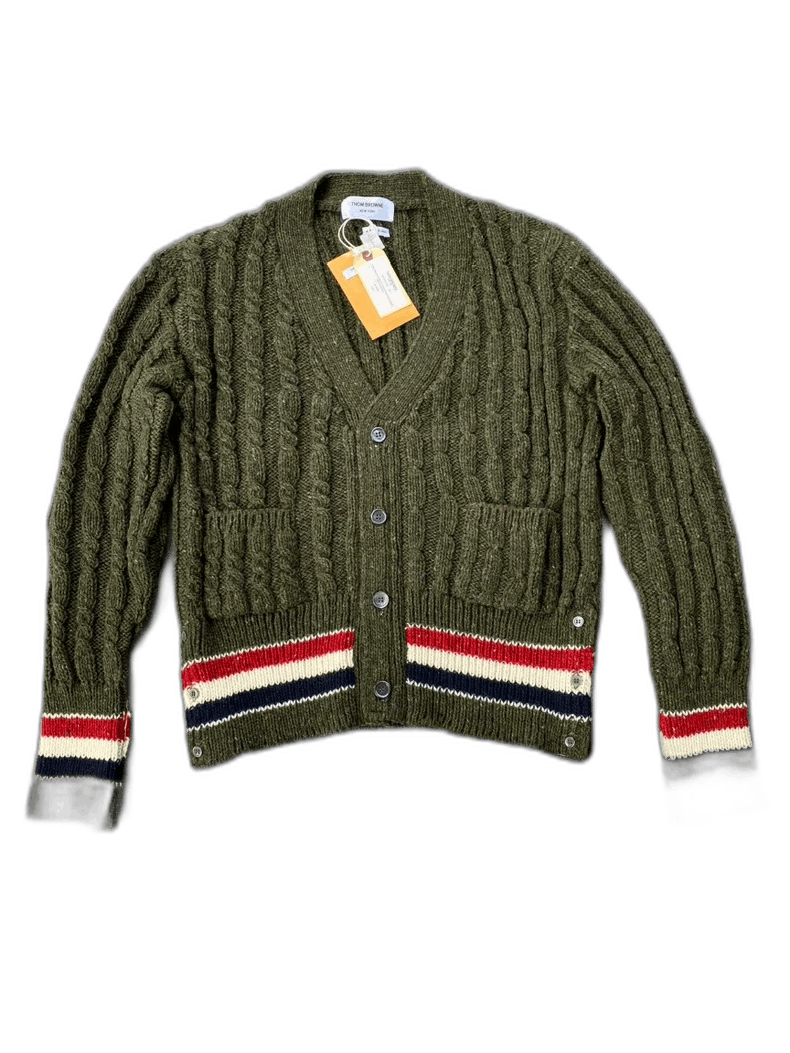 Thom Browne Men's Knitted Cardigan Sweater-yf