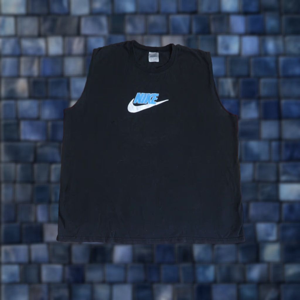 Nike VINTAGE Nike Tank Top T-Shirt 2XL Black Logo 90s Sports Crew Neck Sleeveless Graphic Print Distress Tank Top Men Size US XXL / EU 58 / 5 - 1 Thumbnail