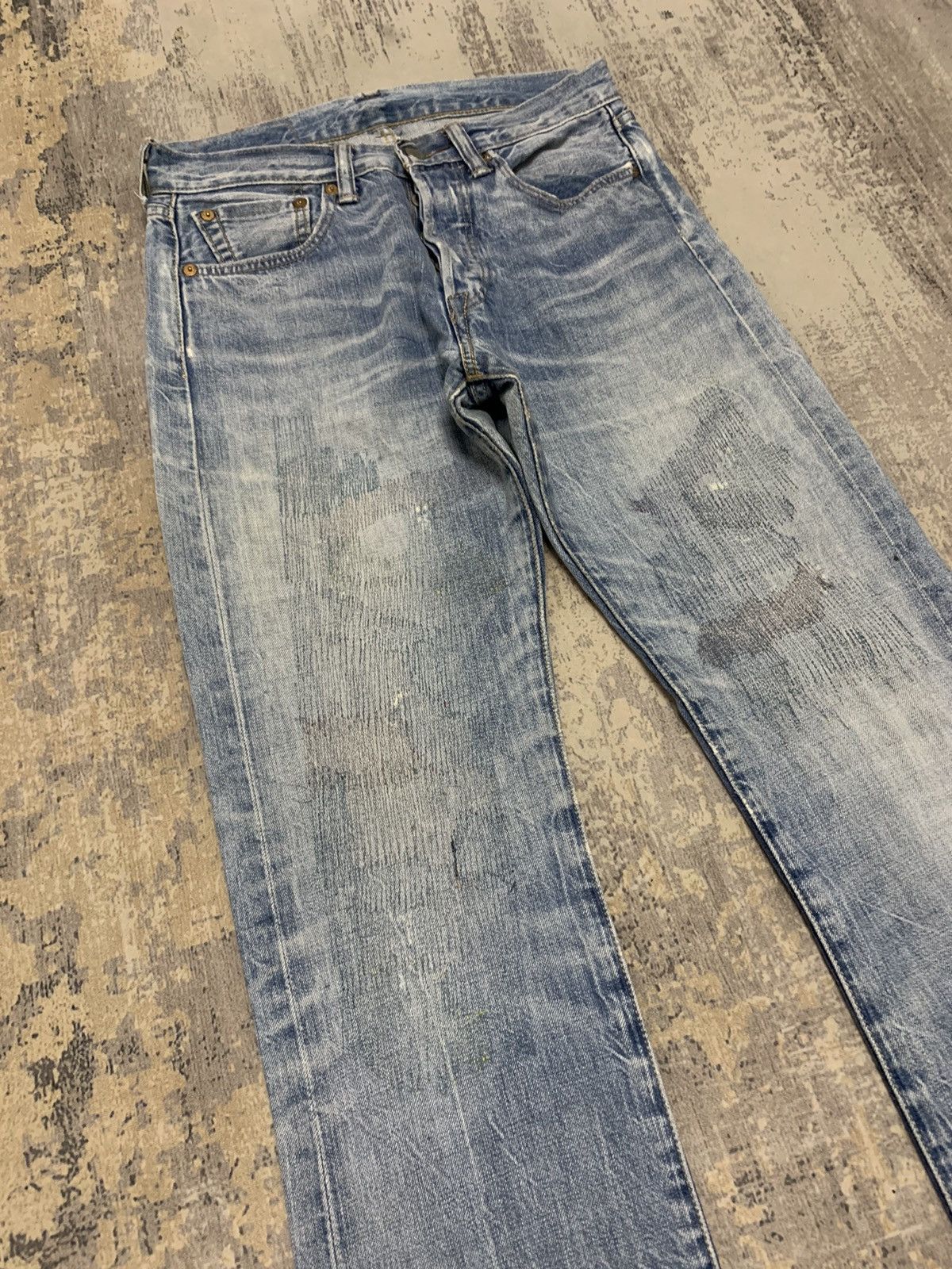Levi's Vintage Levis 501 Red Line Selvedge Denim Jean 29x30.5 Size US 29 - 2 Thumbnail