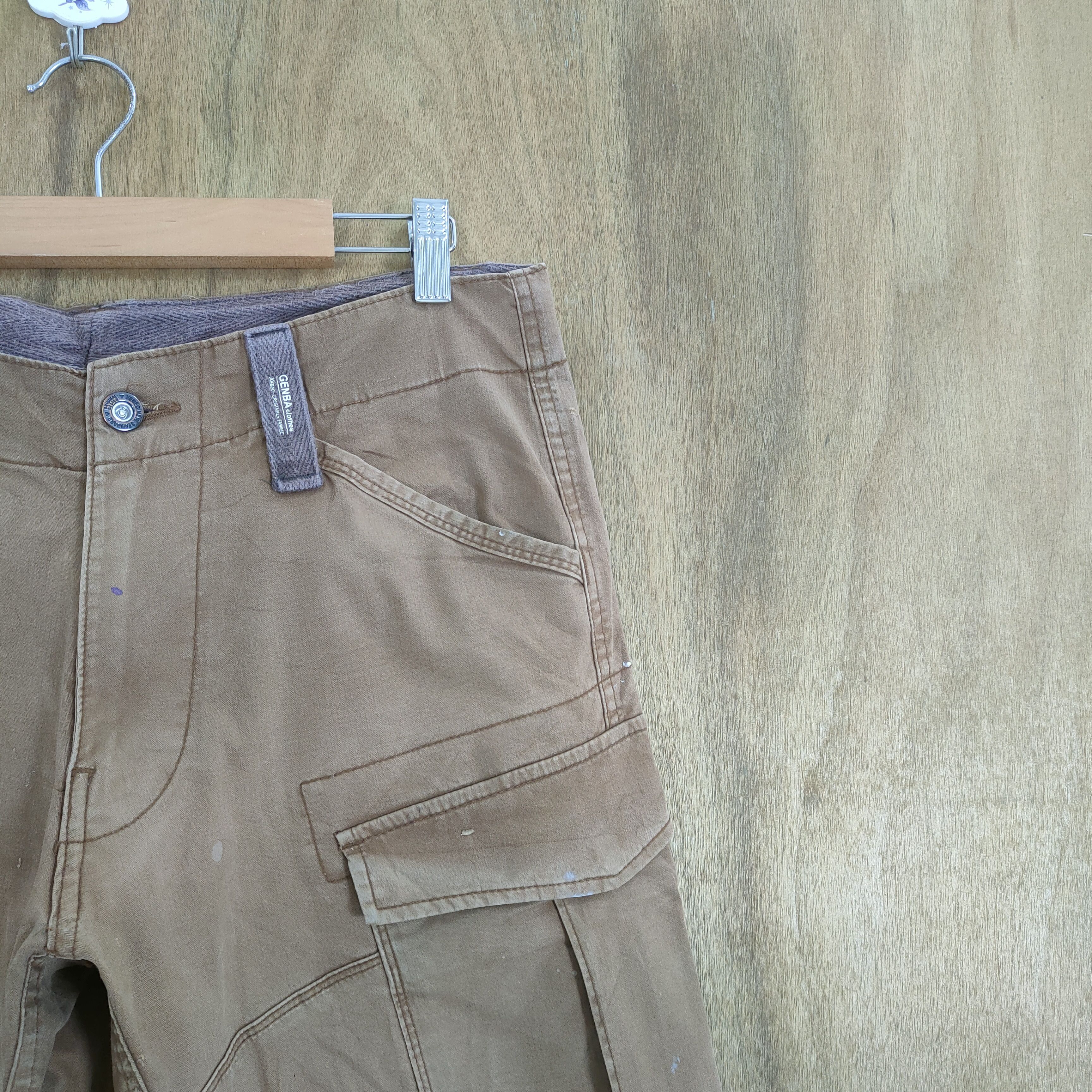 Japanese Brand VINTAGE GENBA BROWN BAGGY CARGO PANTS Size US 31 - 6 Thumbnail