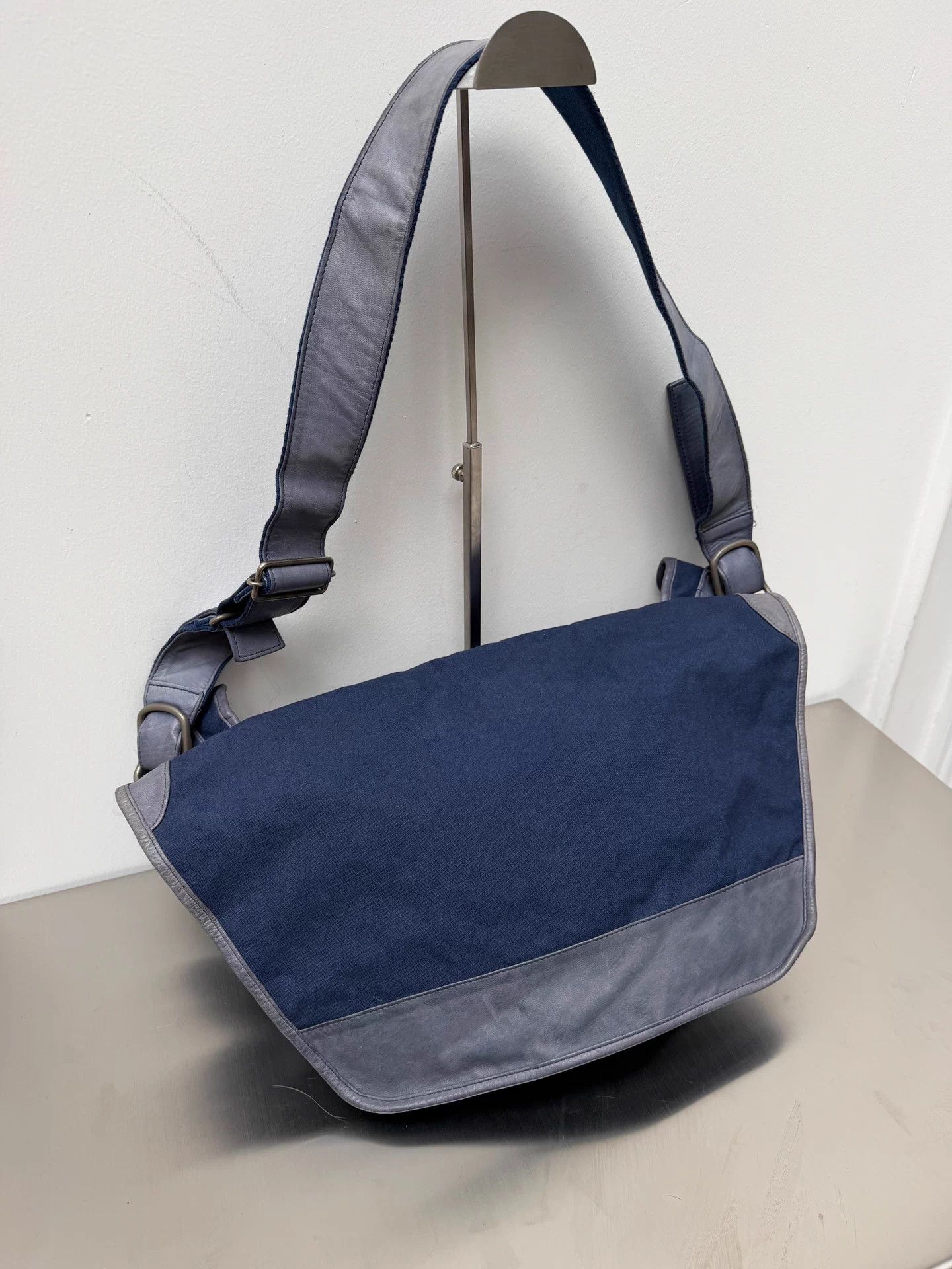 Yohji Yamamoto Yohji Yamamoto 12ss indigo dyed horse leather paneled Size ONE SIZE - 2 Thumbnail