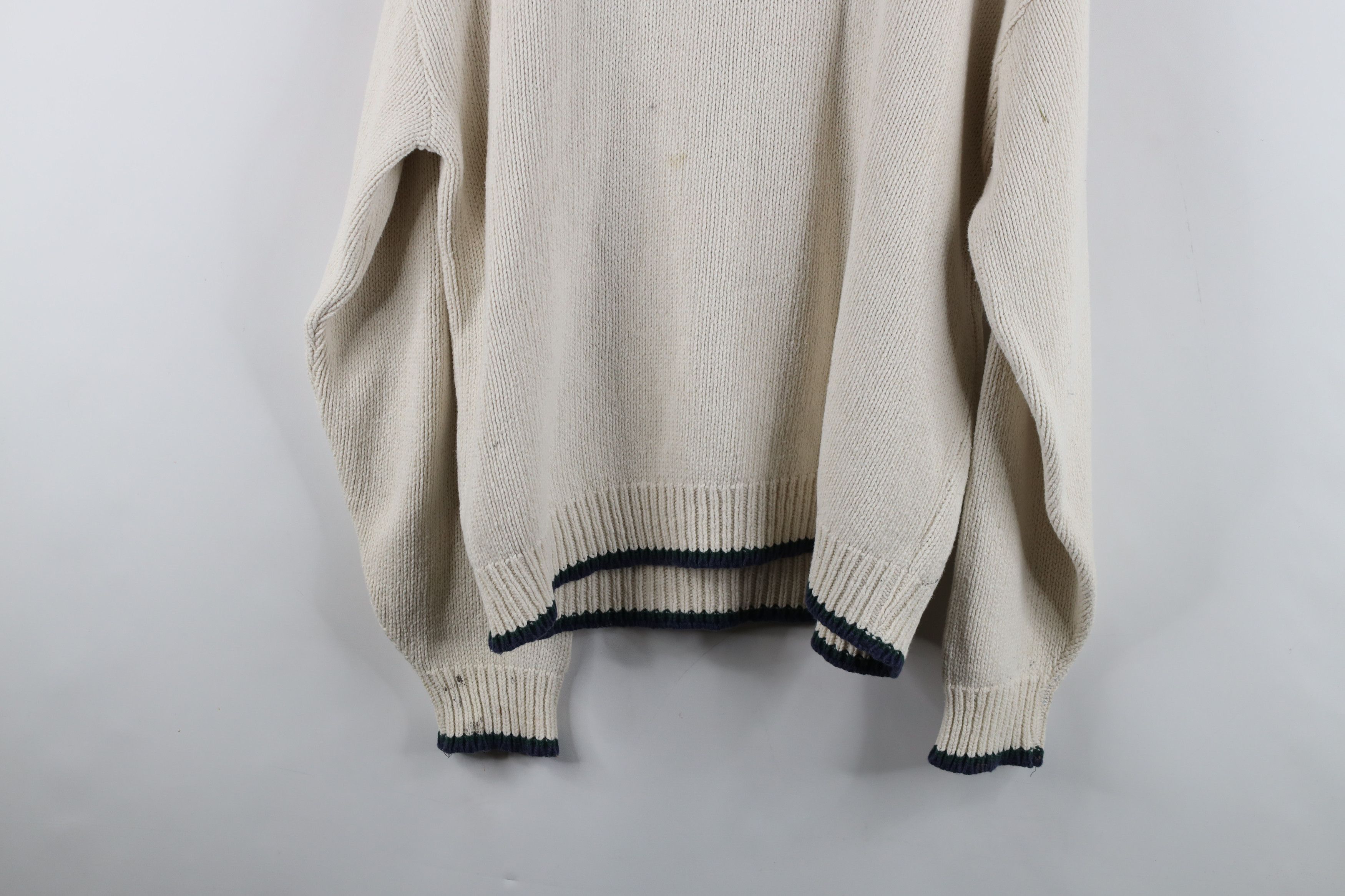 Vintage Vintage 90s Streetwear Stamp Duck Knit Henley Sweater USA Size US XL / EU 56 / 4 - 14 Thumbnail