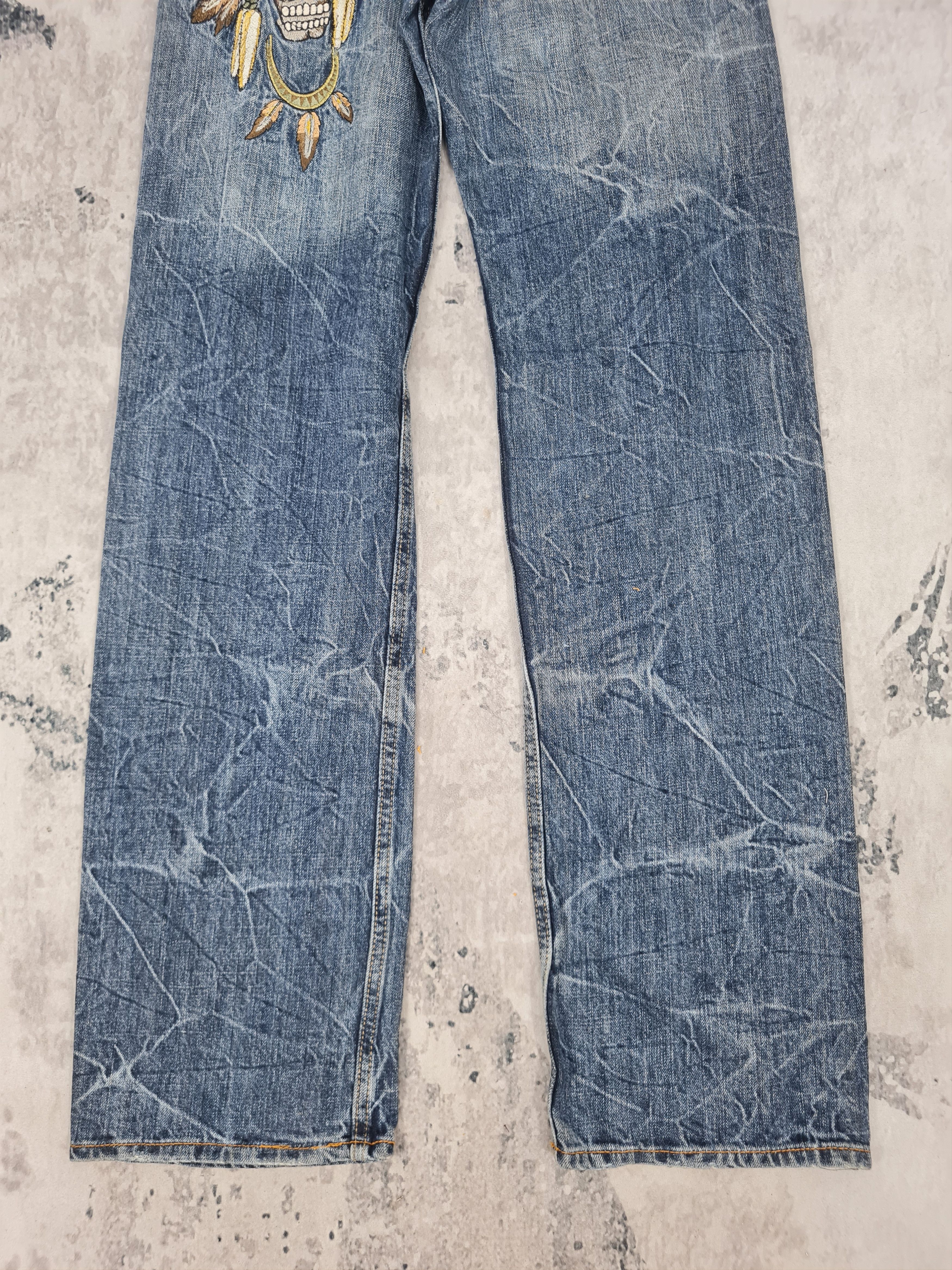 Japanese Brand Sirmione Embroider Skull Stone Wash Jeans 29x32.5 JB0160 Size US 29 - 7 Thumbnail