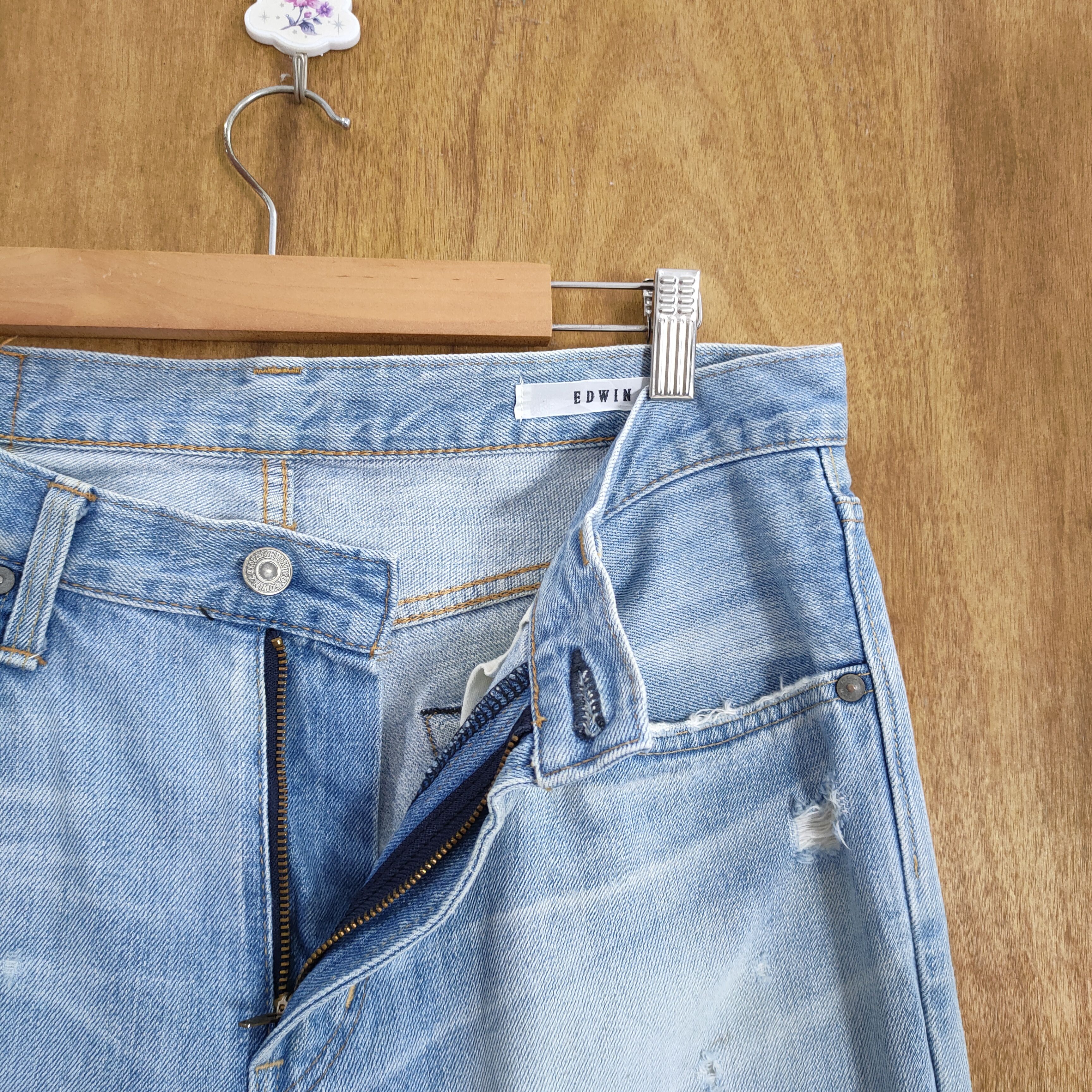 Edwin EDWIN DISTRESSED LIGHT BLUE SKINNY JEAN PANTS Size US 32 / EU 48 - 8 Thumbnail