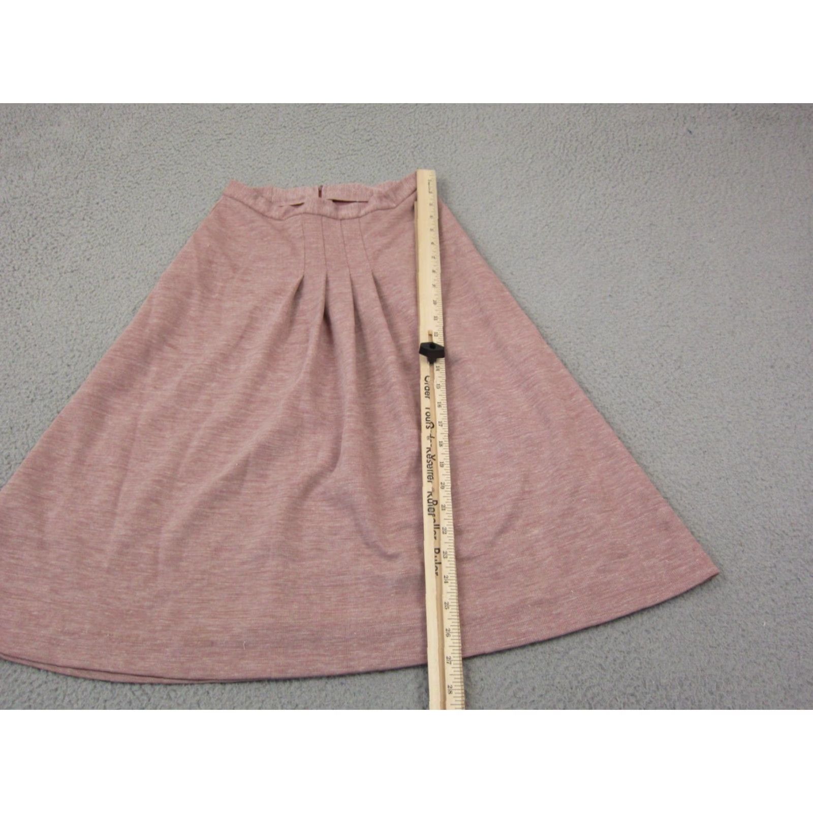 Pinko Vintage Skirt Teens 9-10 Pink Heathered A-Line Knit Midi 60s 70s Heathered Pink Heathered Midi Skirt Womens Teens 80s 90s Size 30" / US 8 / IT 44 - 7 Thumbnail